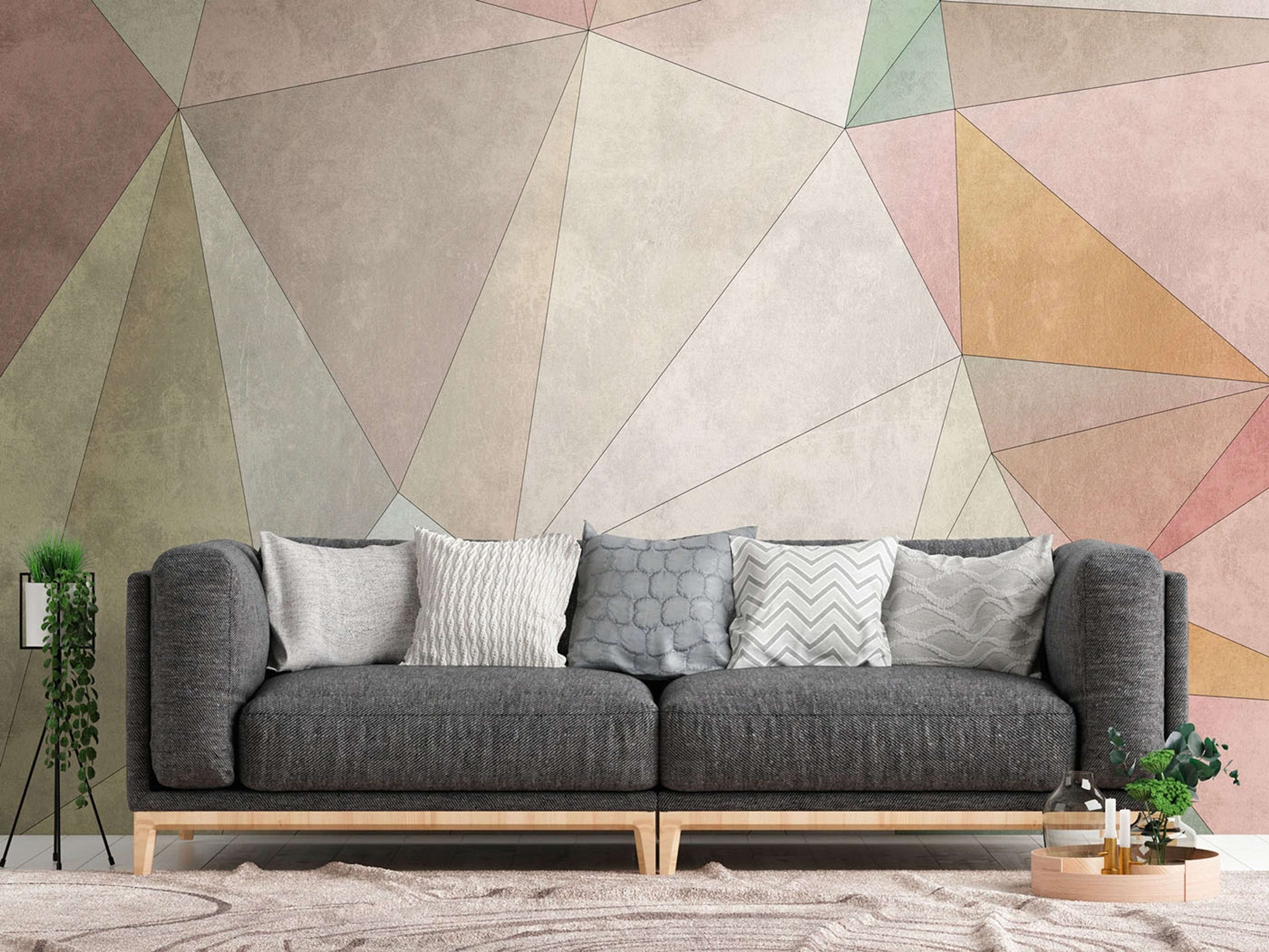 Graphics tapet med grafiskt mönster i beige. Från kollektionen The Wall. Nonwoven-material. Passar i vardagsrum och matsal.