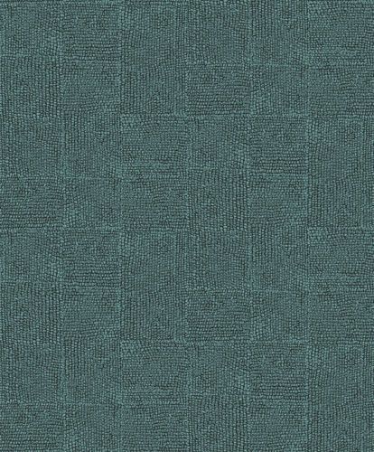 Hide teal tapet med rutigt mönster i blå. Från kollektionen Colours. Nonwoven-material med förskjuten passning.