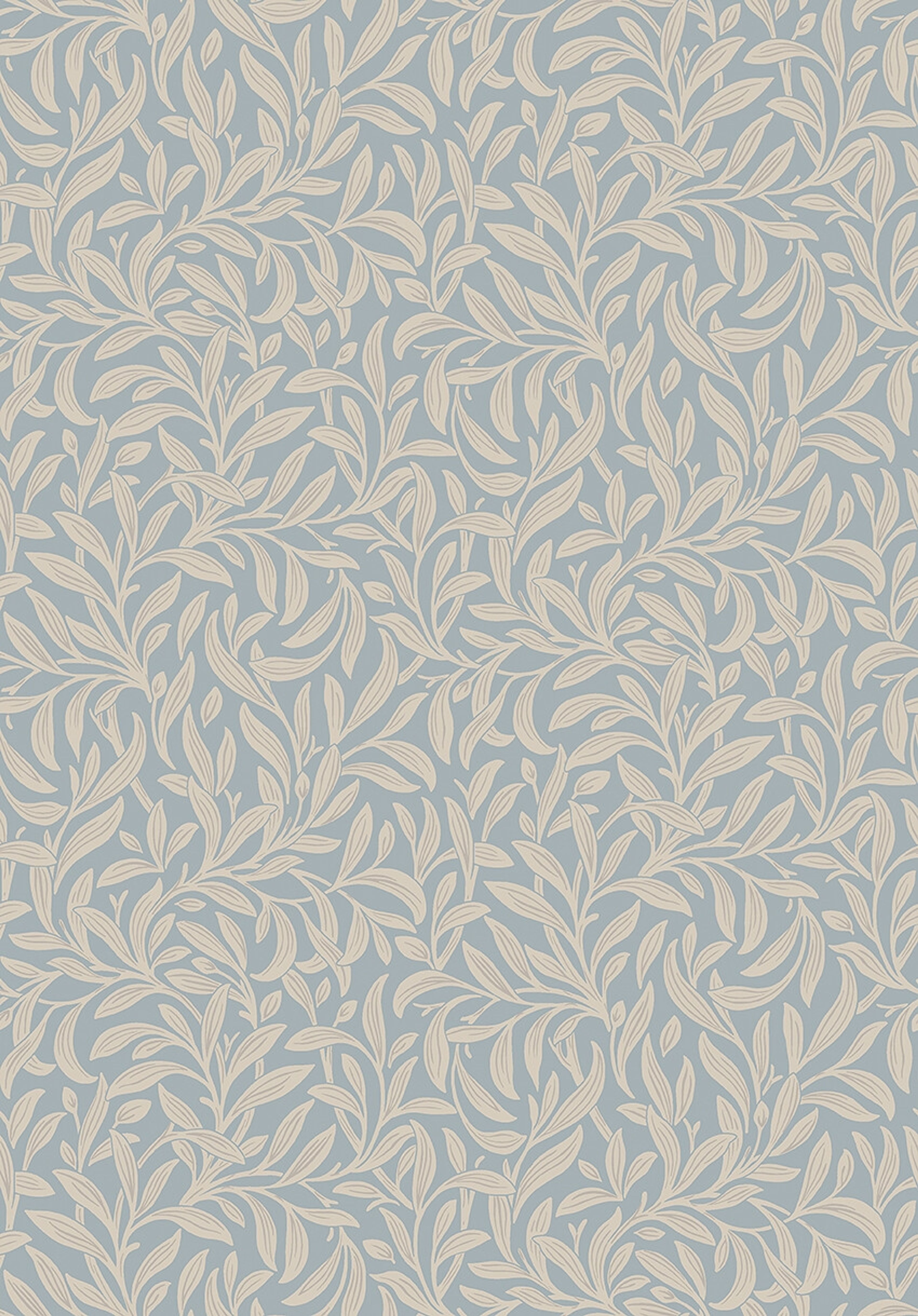 Vintergröna tapet med botaniskt mönster i blå. Från kollektionen New Heritage. Nonwoven-material med rak passning.