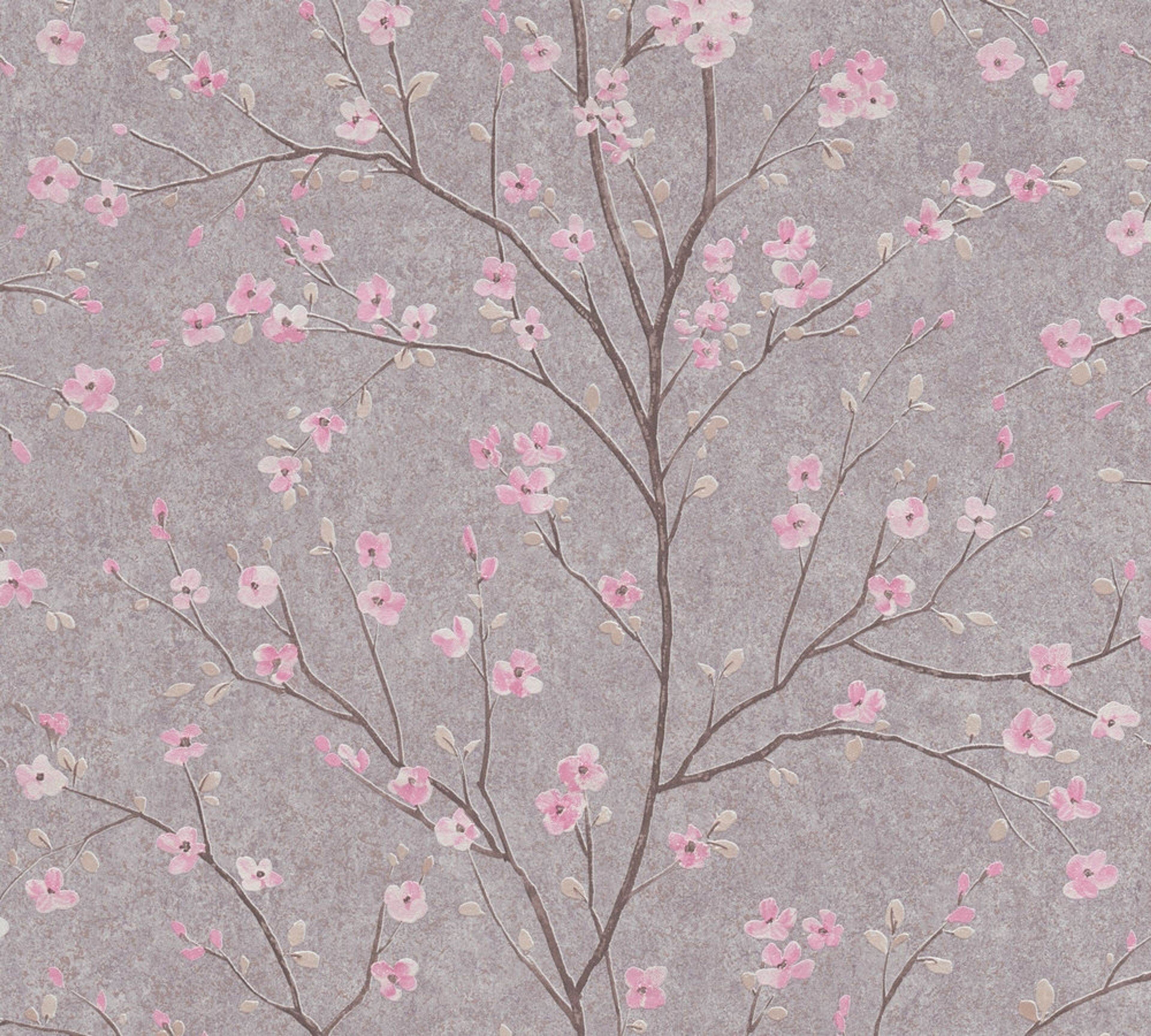 Mio - Tokio strukturtapet i grå och rosa tapet med blommigt mönster i grå. Från kollektionen metropolitan stories 2. Nonwoven-material med förskjuten passning. Passar i vardagsrum och matsal.