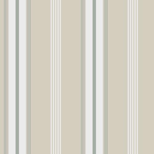 Fridolf tapet från Midbec med randigt mönster i grön och beige. Från kollektionen Havsblick. Nonwoven-material.