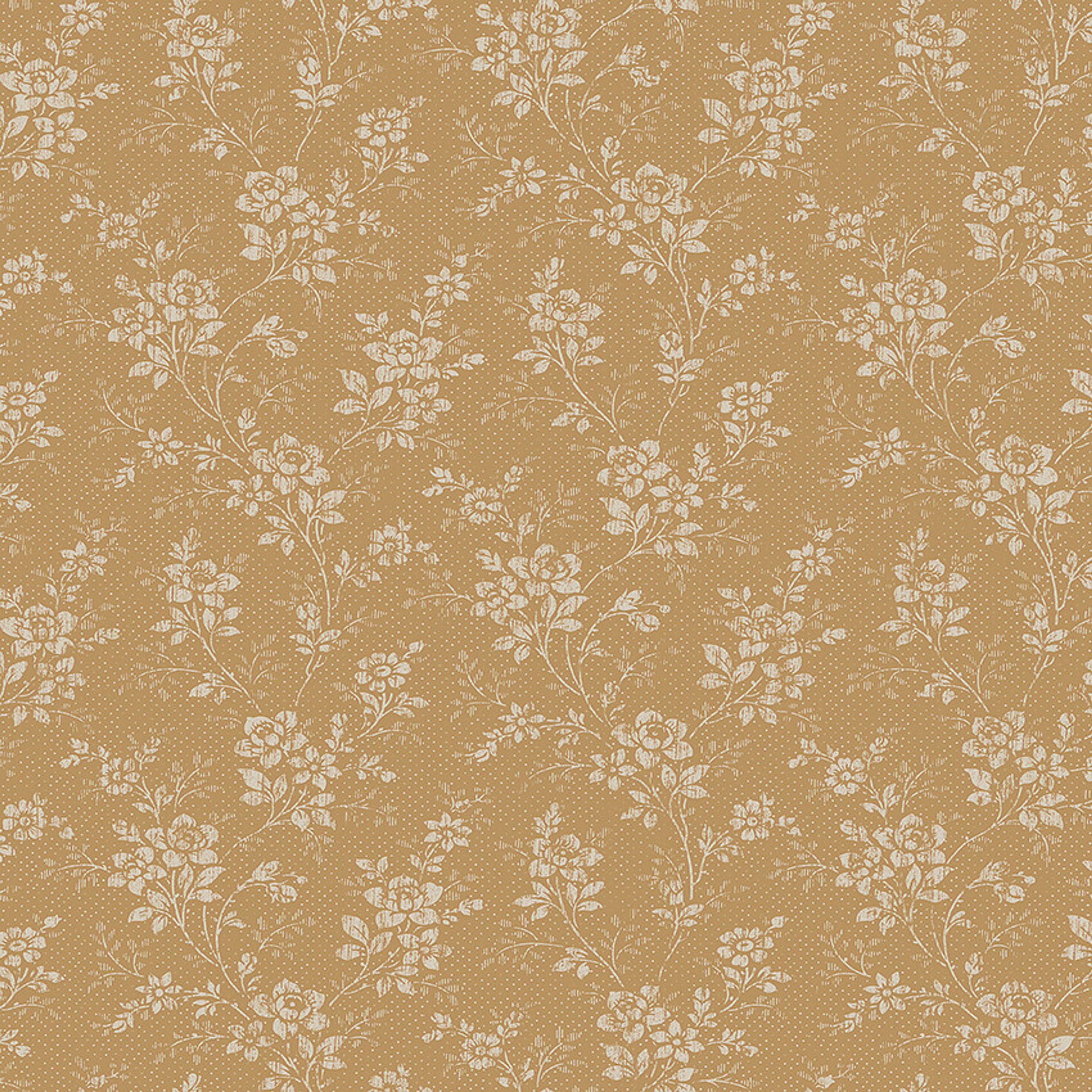 Hip Rose tapet från Boråstapeter med blommigt mönster i gul. Från kollektionen Woodland. Nonwoven-material med förskjuten passning.