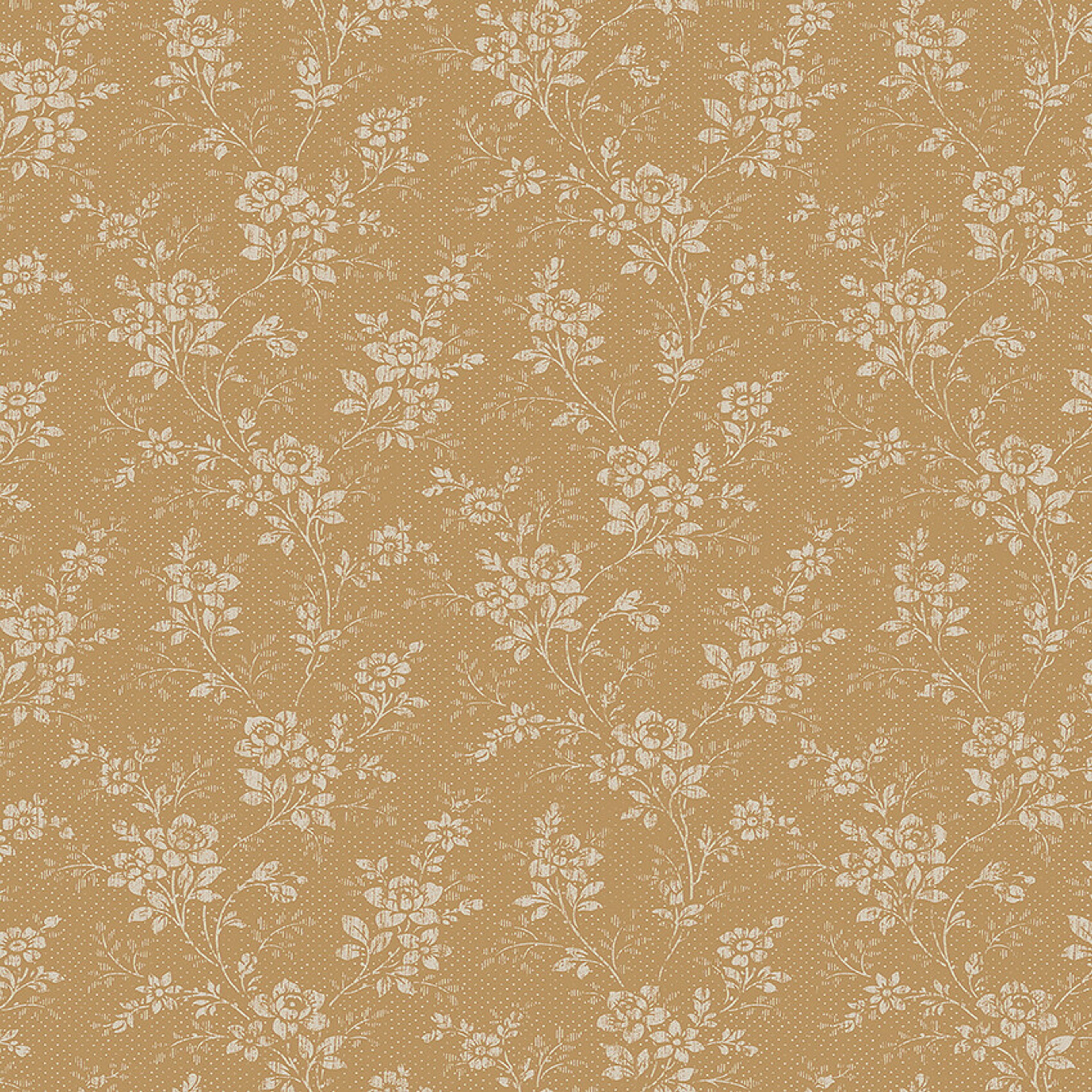 Hip Rose tapet från Boråstapeter med blommigt mönster i gul. Från kollektionen Woodland. Nonwoven-material med förskjuten passning.