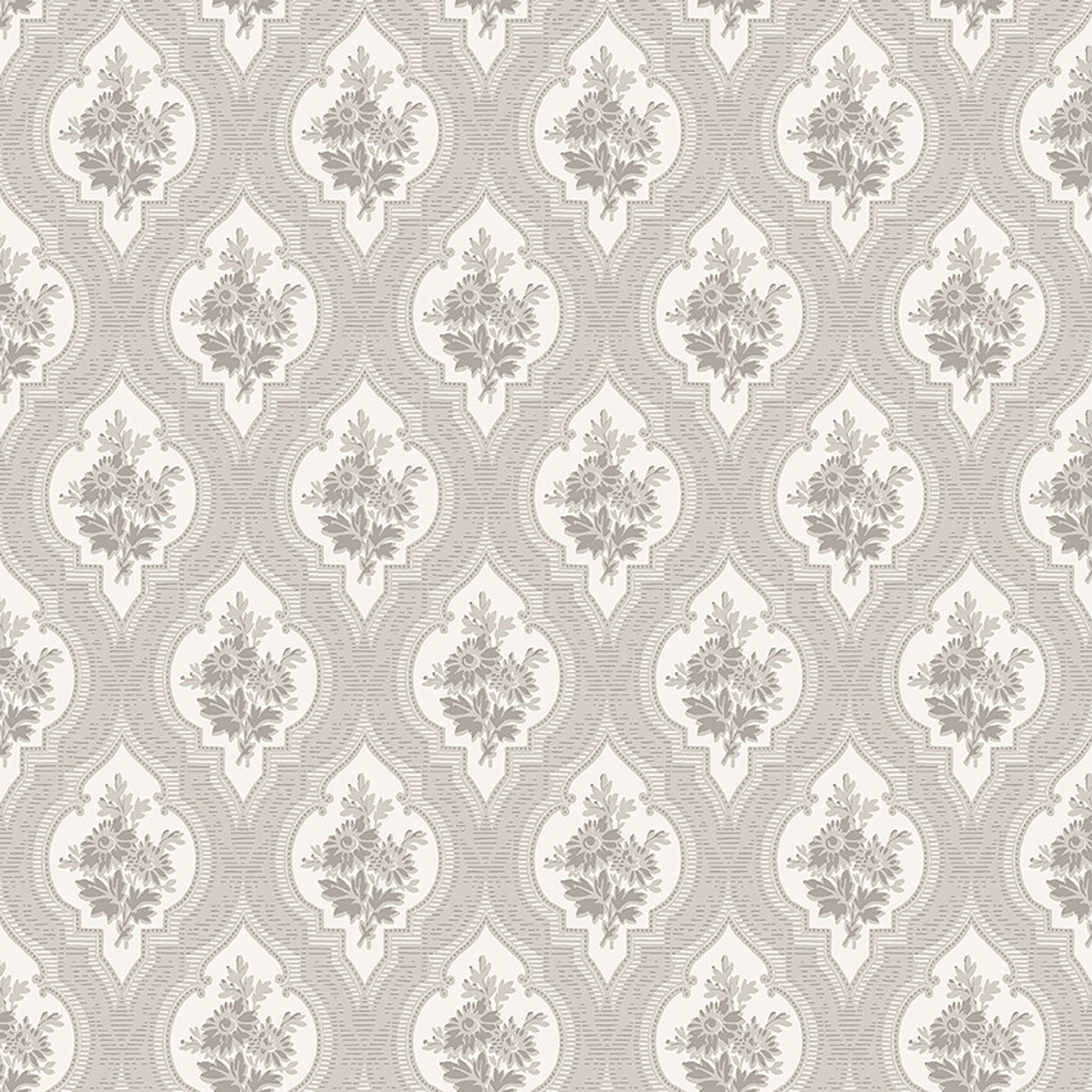 Eternal Flower tapet tapet med blommigt, trellis mönster i beige. Från kollektionen Dreamy Escape. Nonwoven-material med förskjuten passning. Passar i vardagsrum och matsal.
