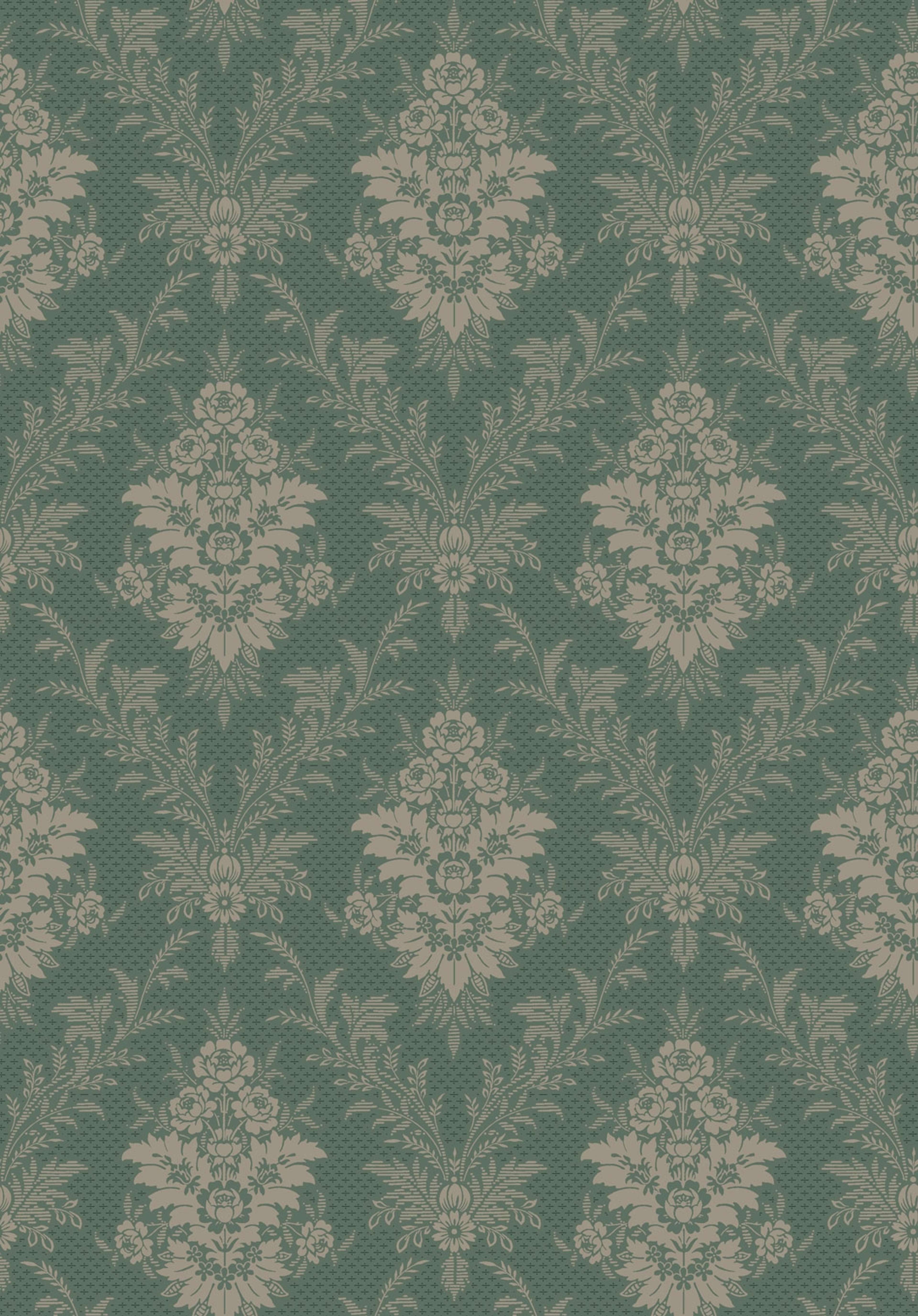 Sofia tapet från Boråstapeter med blommigt mönster i grön, blå och beige. Från kollektionen anno. Nonwoven-material med rak passning. Passar i sovrum och matsal.