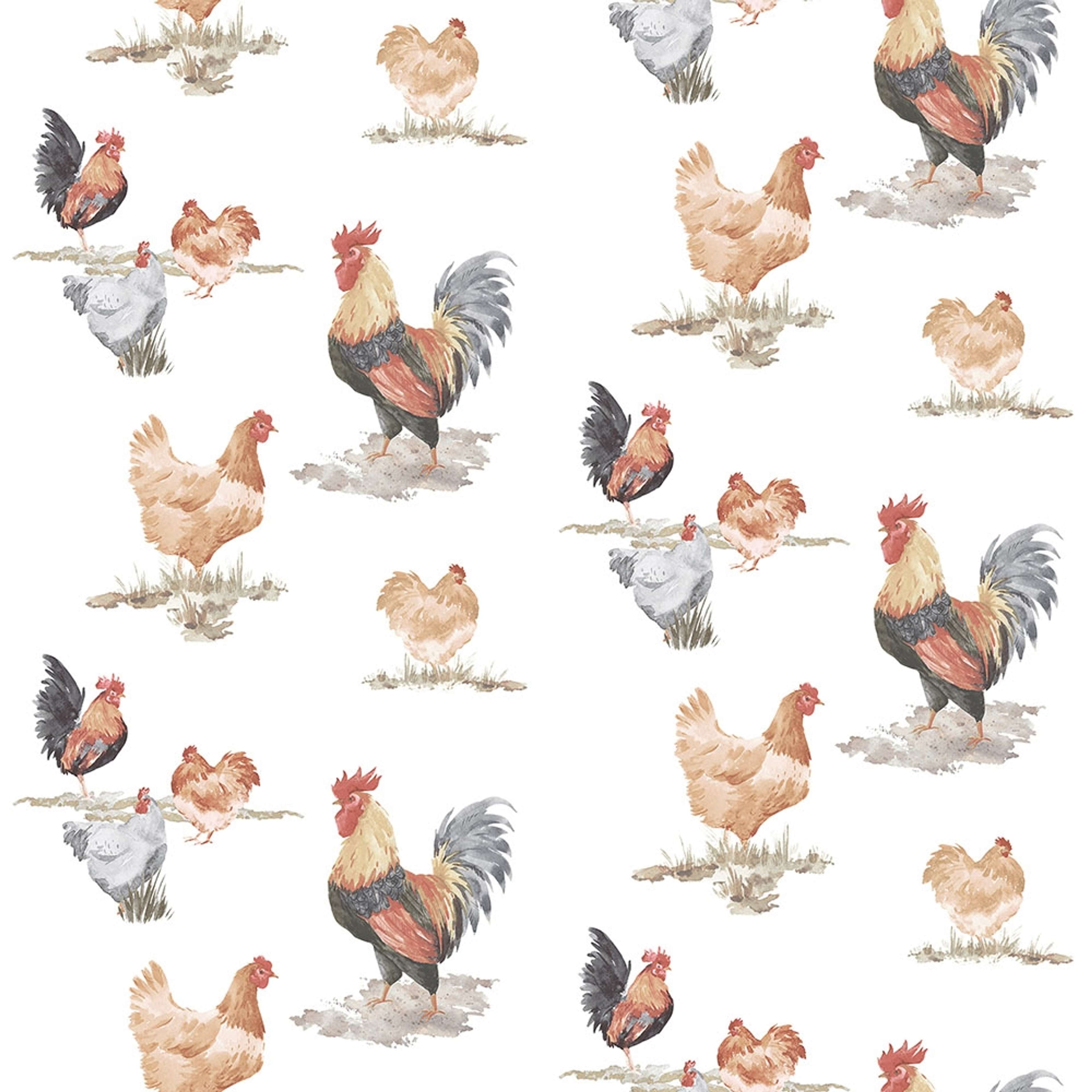 Free Range tapet med djur mönster. Från kollektionen Just Kitchens. Nonwoven-material med förskjuten passning.