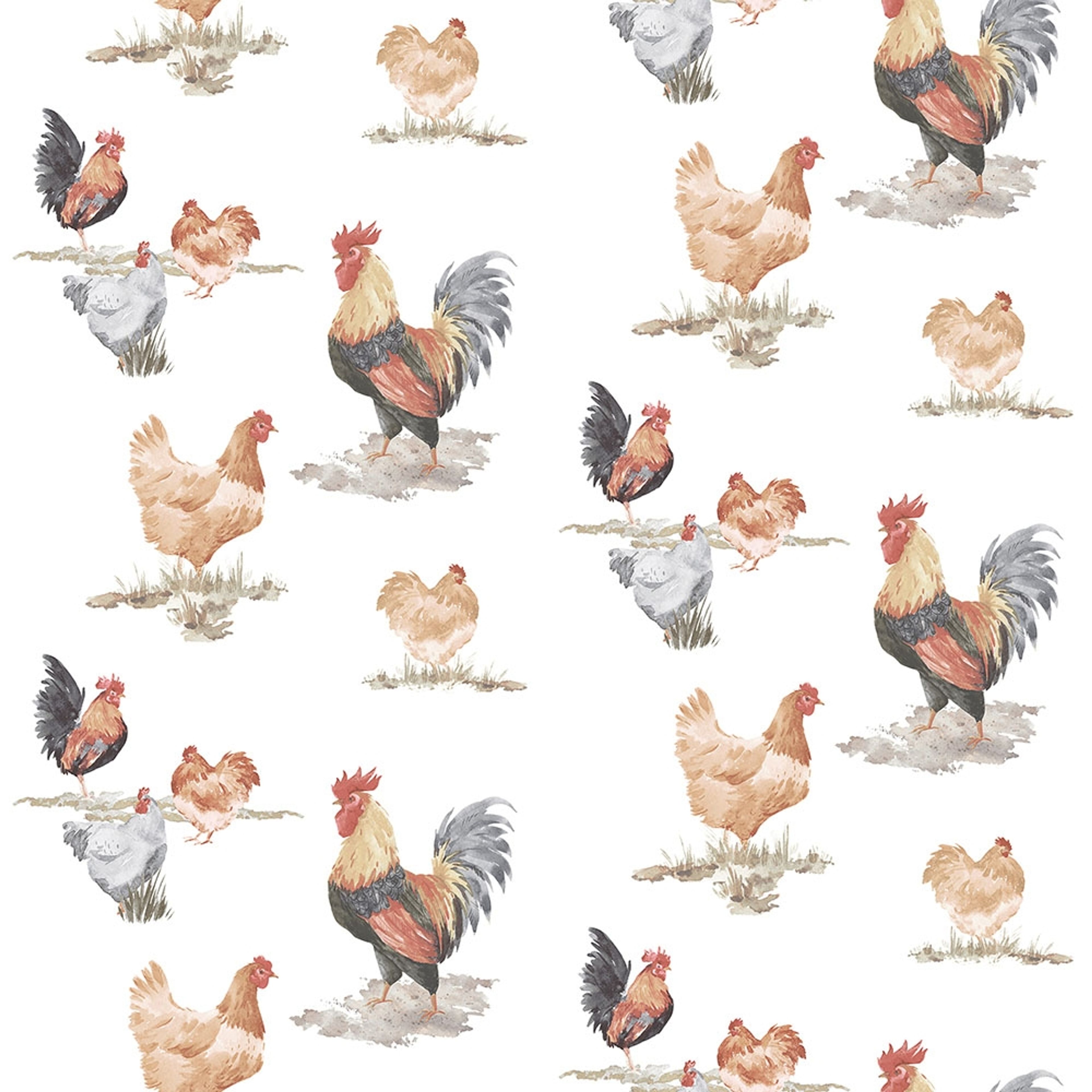 Free Range tapet med djur mönster. Från kollektionen Just Kitchens. Nonwoven-material med förskjuten passning.
