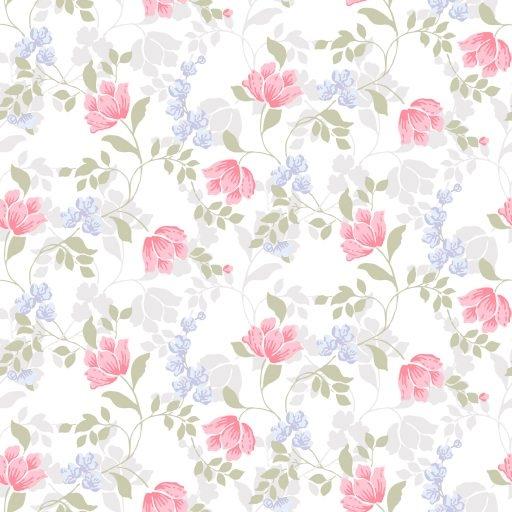 Malin, Multi tapet från duro med blommigt mönster i rosa. Från kollektionen Spira. Nonwoven-material med rak passning.