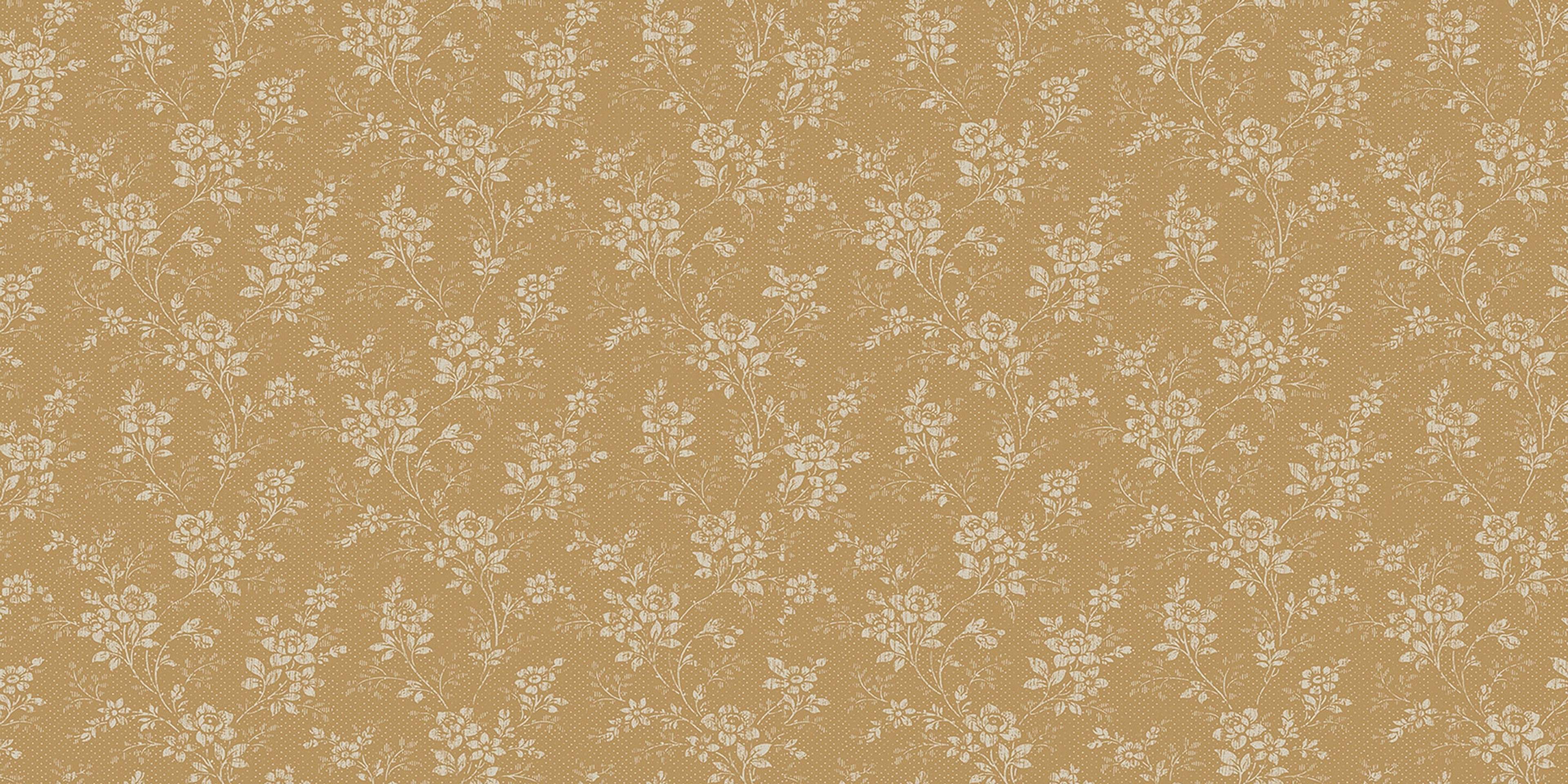 Hip Rose tapet från Boråstapeter med blommigt mönster i gul. Från kollektionen Woodland. Nonwoven-material med förskjuten passning.