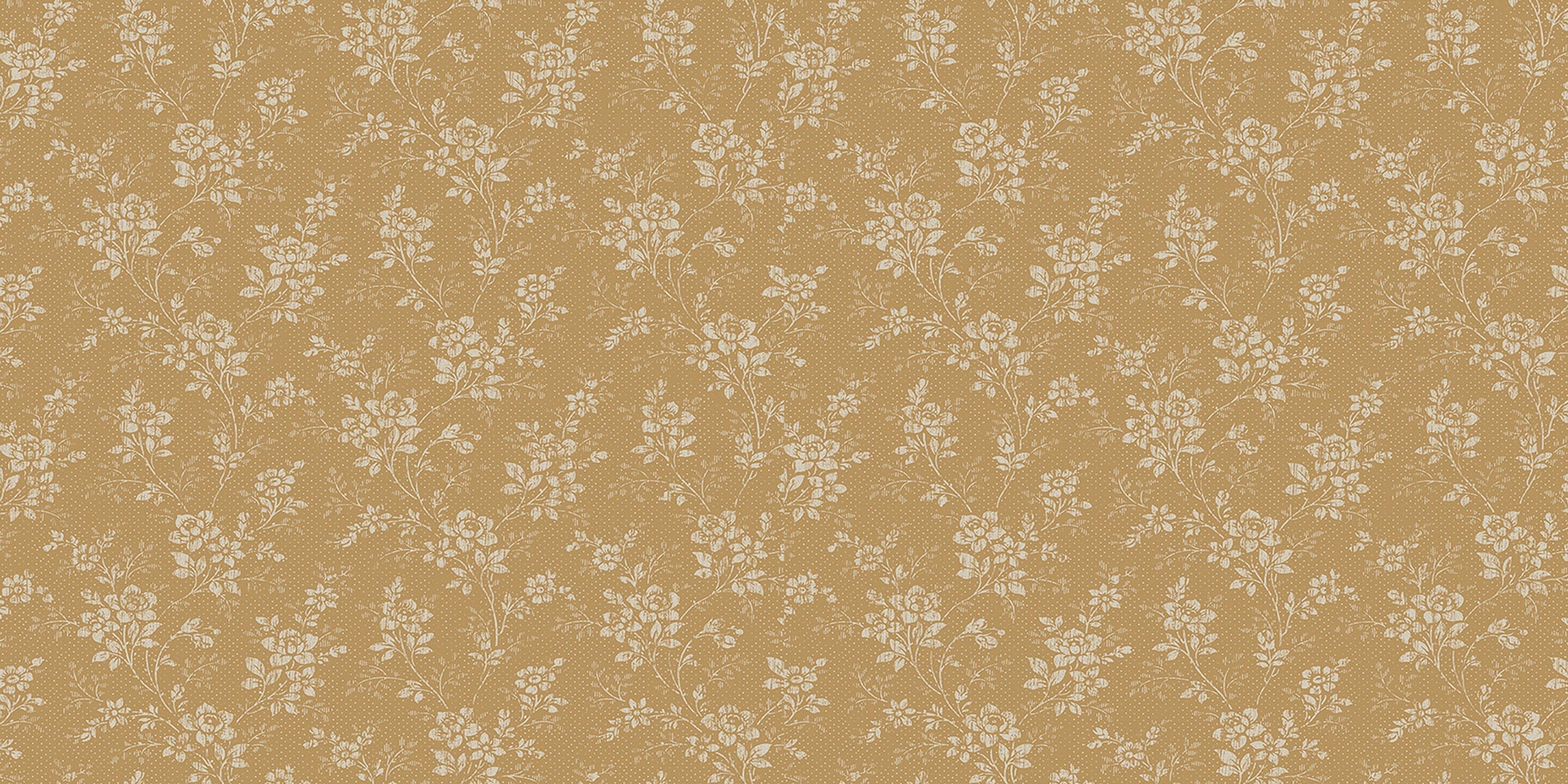 Hip Rose tapet från Boråstapeter med blommigt mönster i gul. Från kollektionen Woodland. Nonwoven-material med förskjuten passning.
