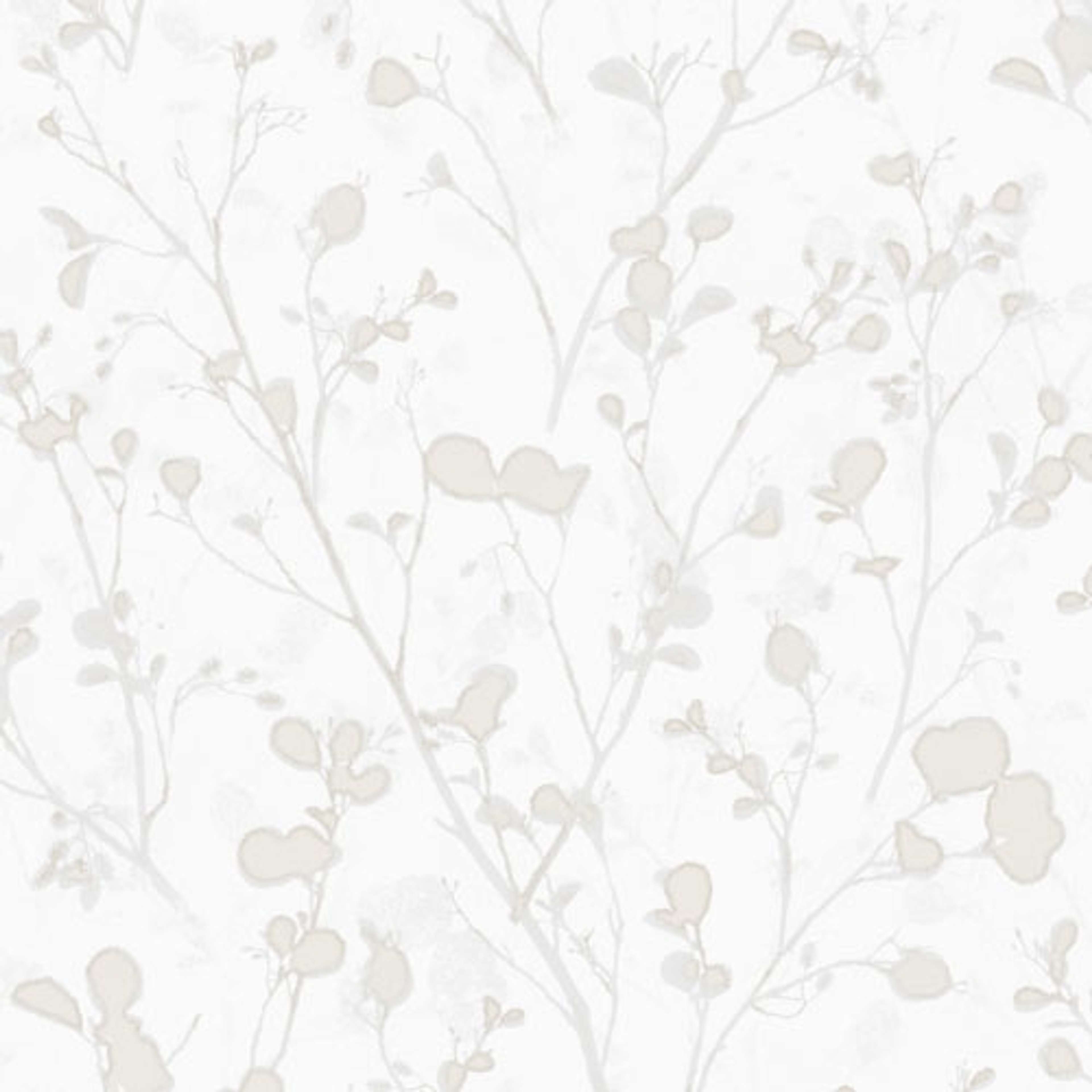Alder snow tapet med blommigt mönster i vit. Från kollektionen lotus. Nonwoven-material med förskjuten passning.
