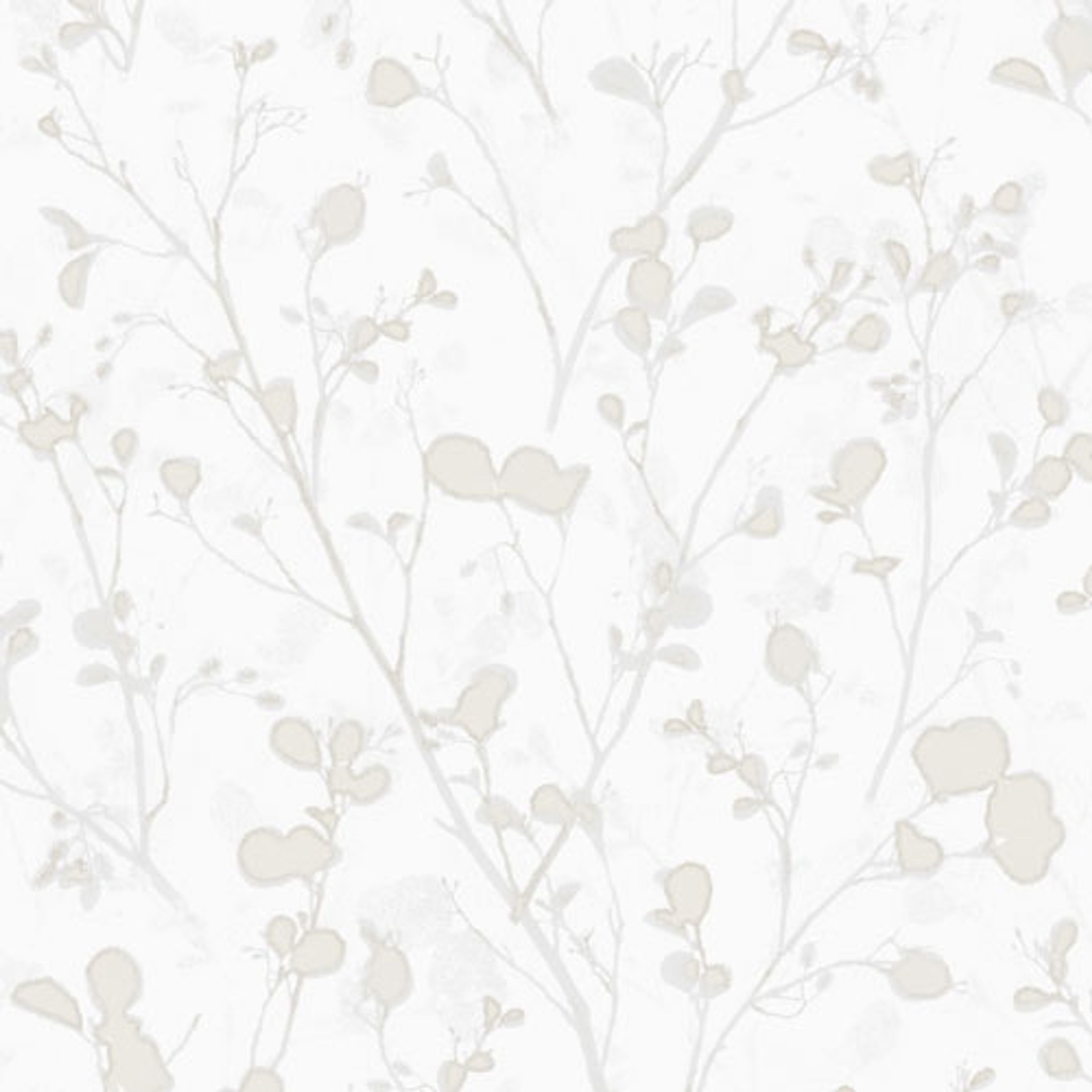 Alder snow tapet med blommigt mönster i vit. Från kollektionen lotus. Nonwoven-material med förskjuten passning.