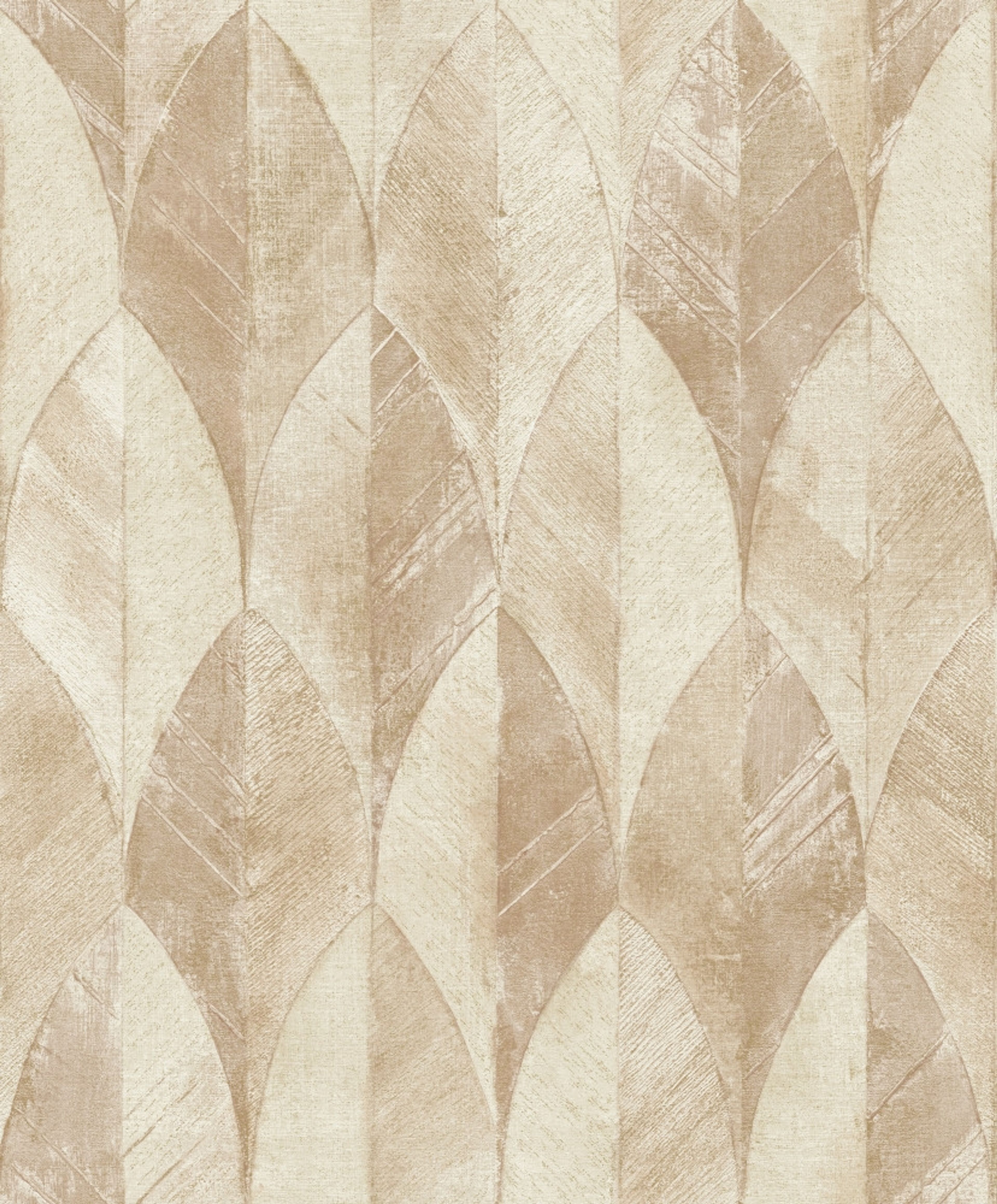 Gold Leaf tapet med grafiskt mönster i beige. Från kollektionen Malika. Nonwoven-material med förskjuten passning. Passar i vardagsrum och matsal.