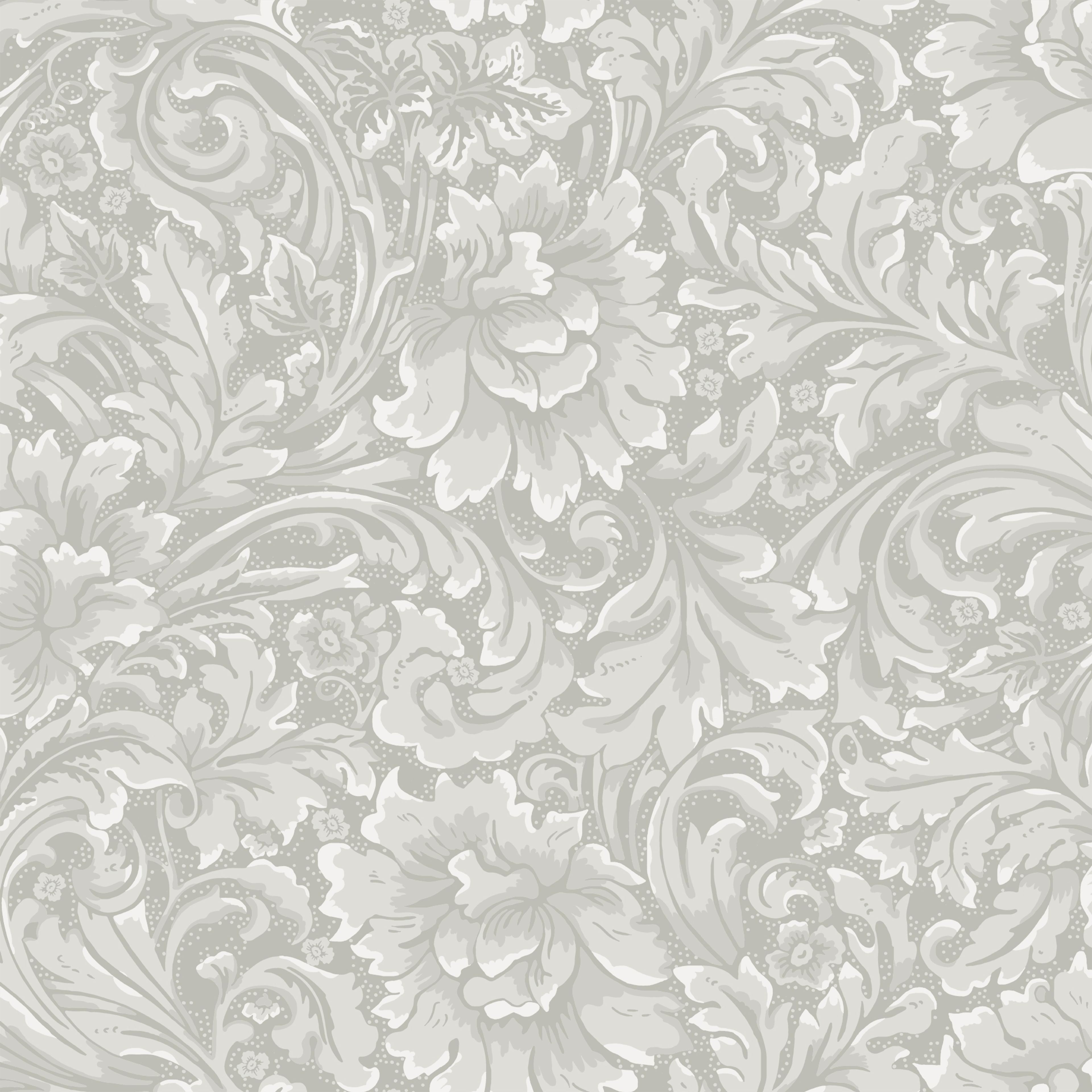 Idun Beigegrå tapet med botaniskt mönster i beige. Från kollektionen Flora. Nonwoven-material med förskjuten passning.