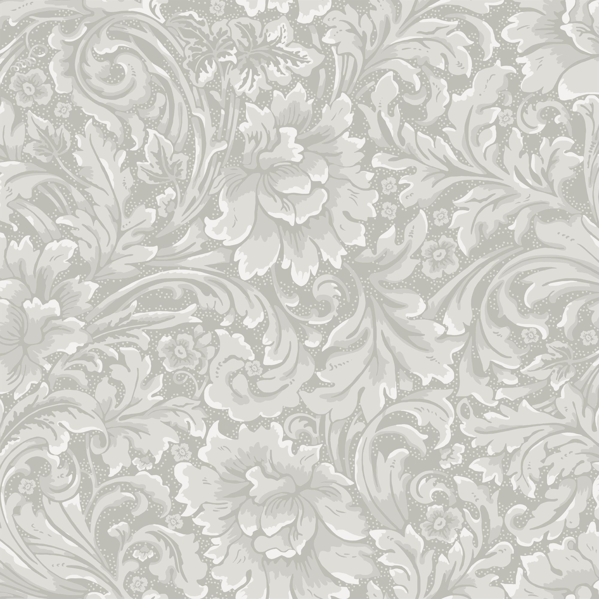 Idun Beigegrå tapet med botaniskt mönster i beige. Från kollektionen Flora. Nonwoven-material med förskjuten passning.