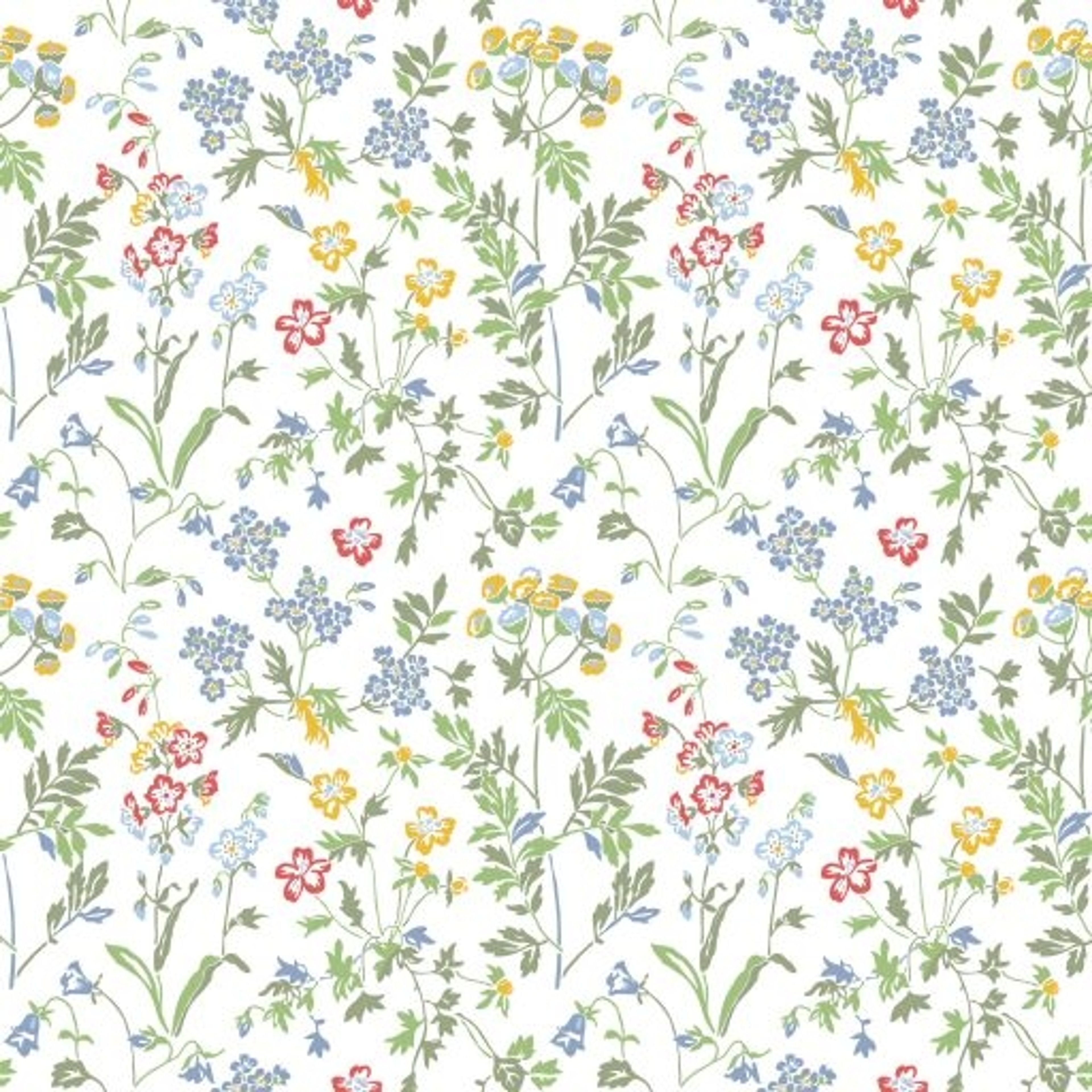 Juni, Multi tapet från duro med blommigt mönster i grön. Från kollektionen Natur. Nonwoven-material med rak passning.