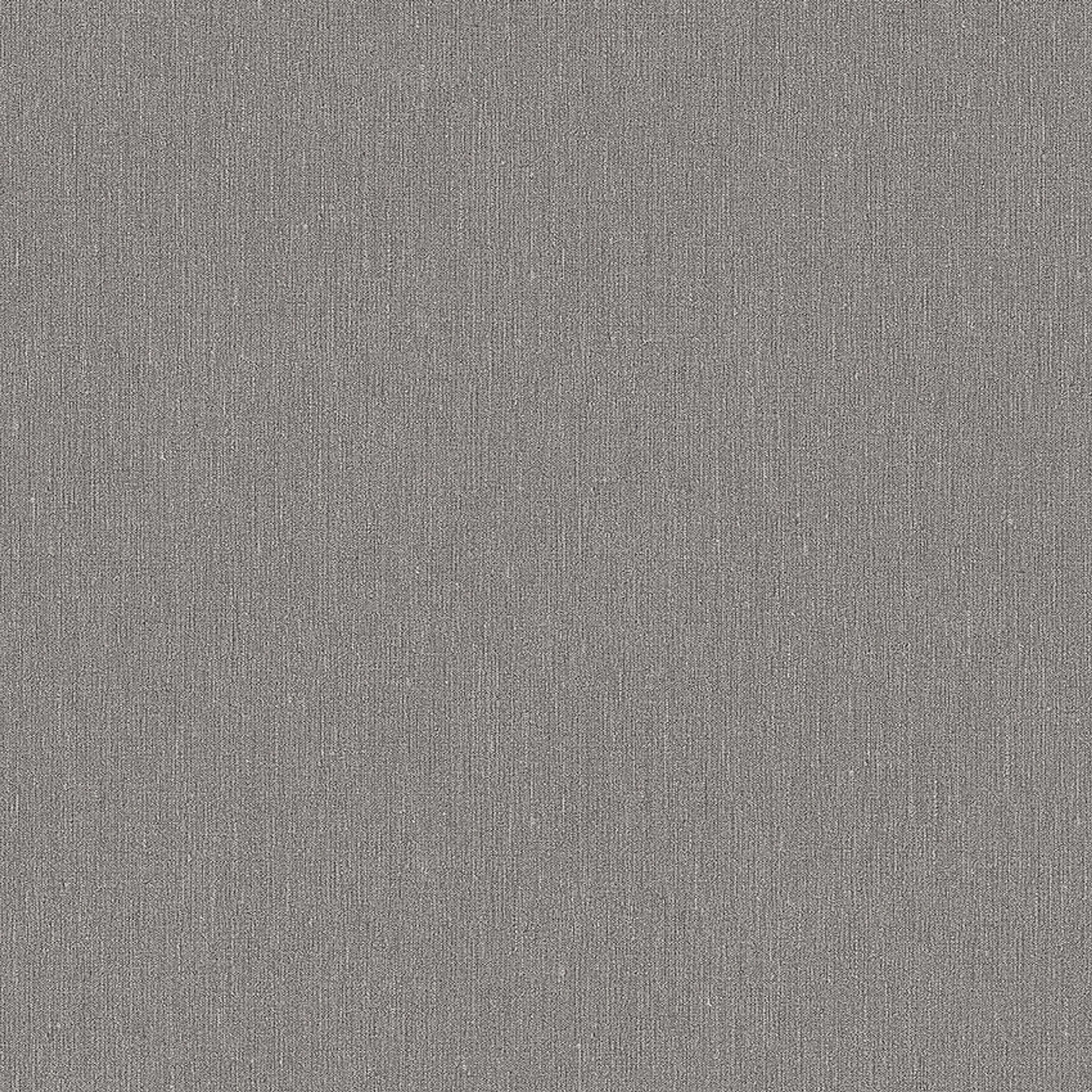 Dim Linen tapet med enfargat, textilimitation mönster i grå. Från kollektionen Linen. Nonwoven-material. Passar i vardagsrum och matsal.