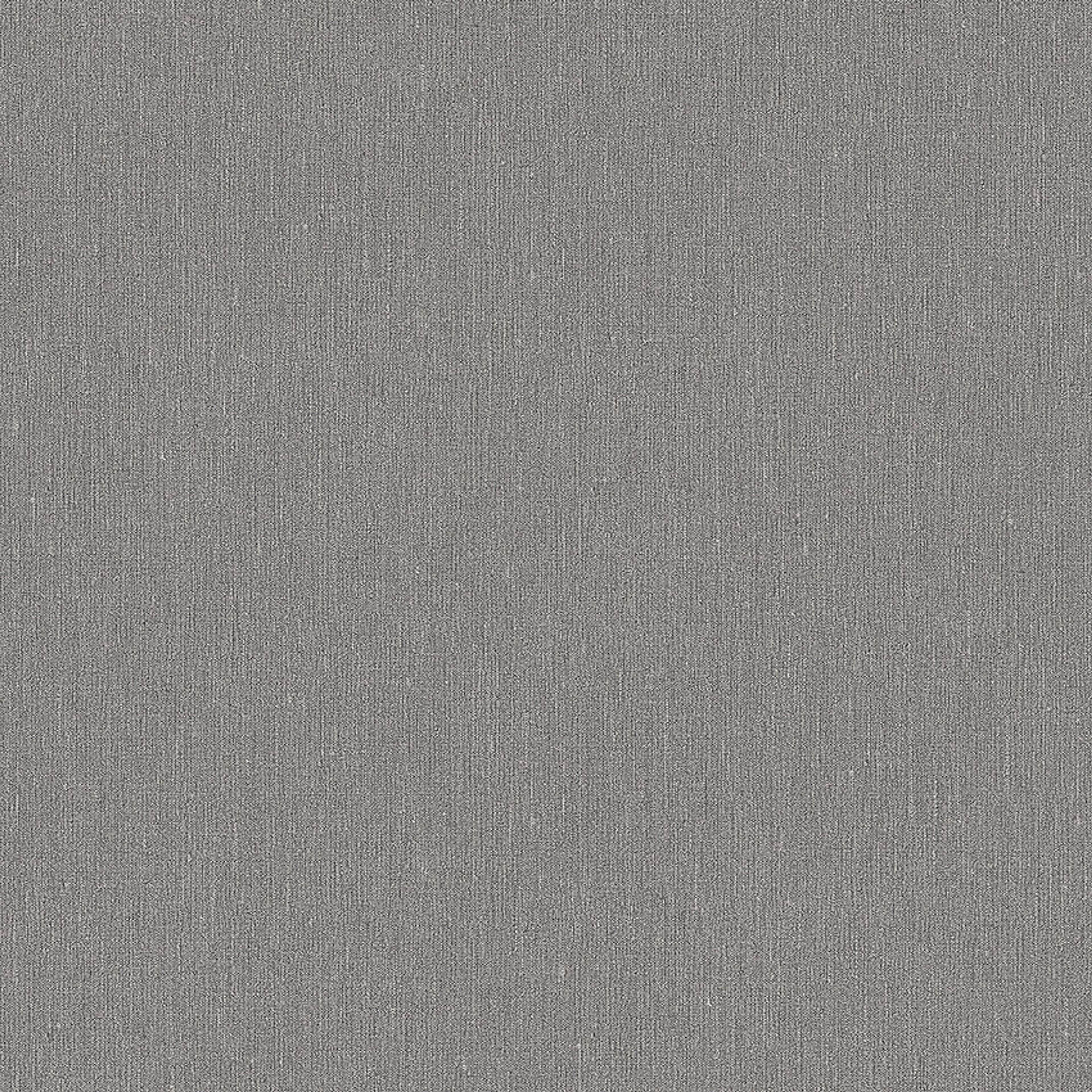 Dim Linen tapet med enfargat, textilimitation mönster i grå. Från kollektionen Linen. Nonwoven-material. Passar i vardagsrum och matsal.