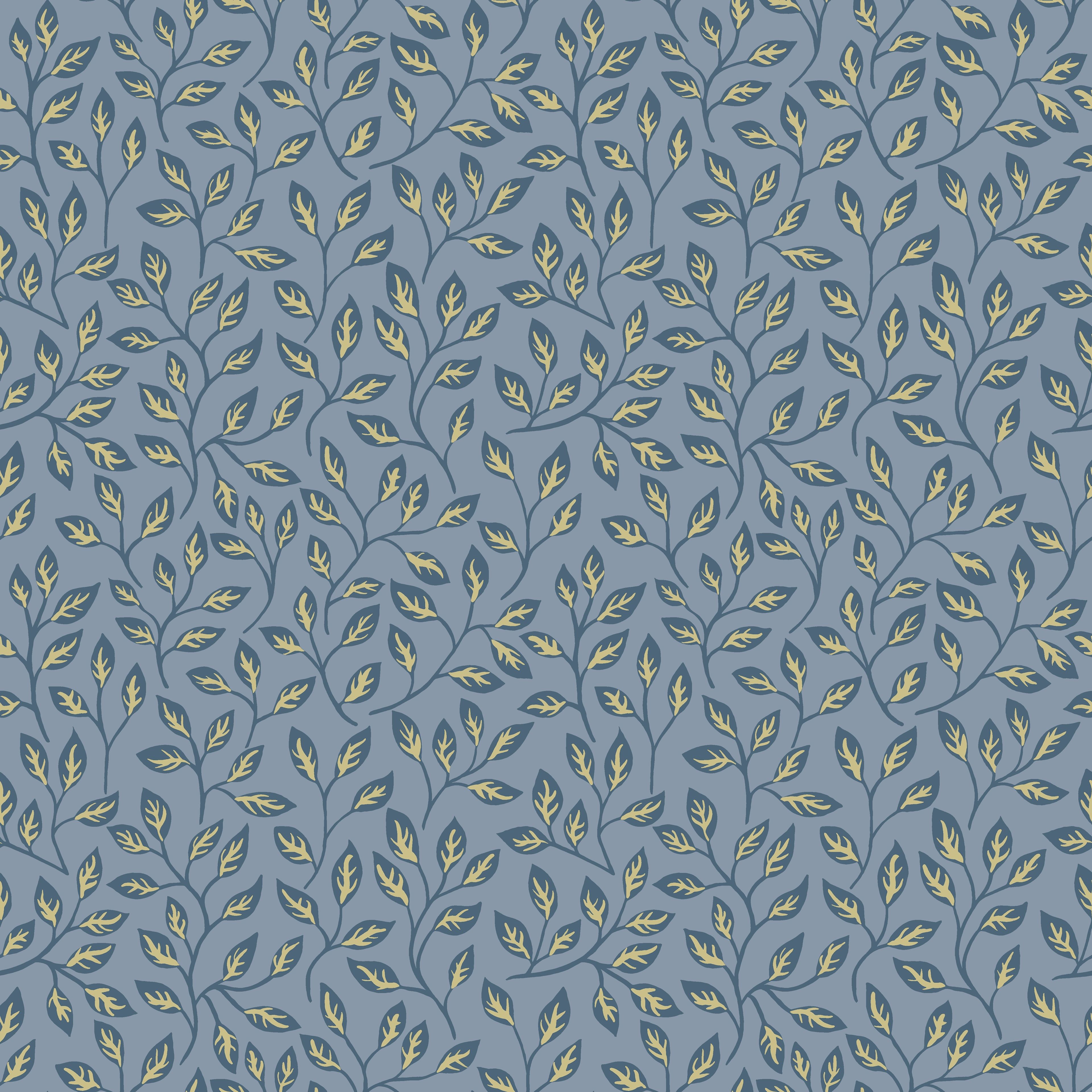 Apelkvist, blå tapet från Midbec med botaniskt mönster i blå. Från kollektionen Apelviken. Nonwoven-material med rak passning.