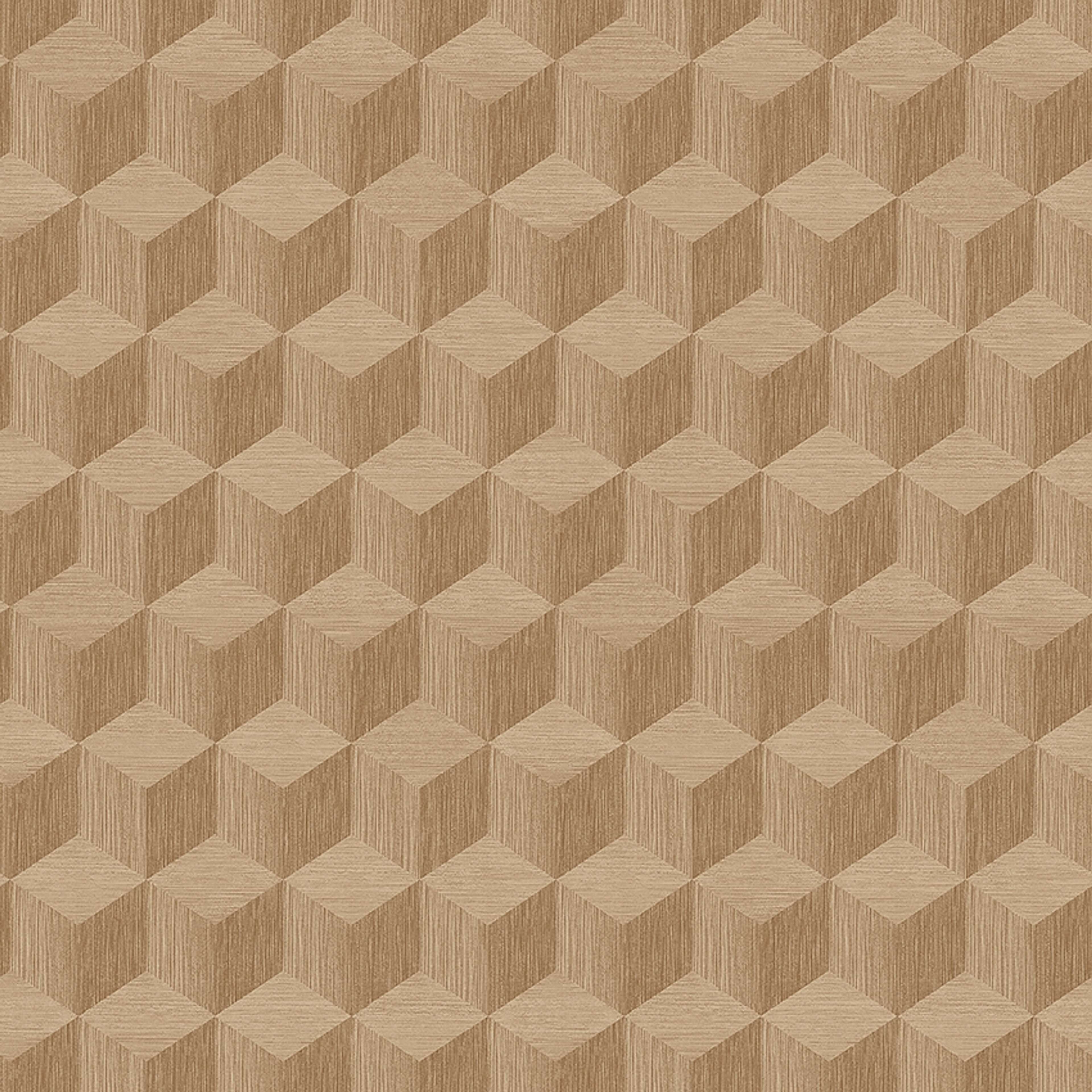 Cube beige, tapet tapet med rutigt, grafiskt mönster i beige. Från kollektionen Graphics. Nonwoven-material med rak passning. Passar i hall.