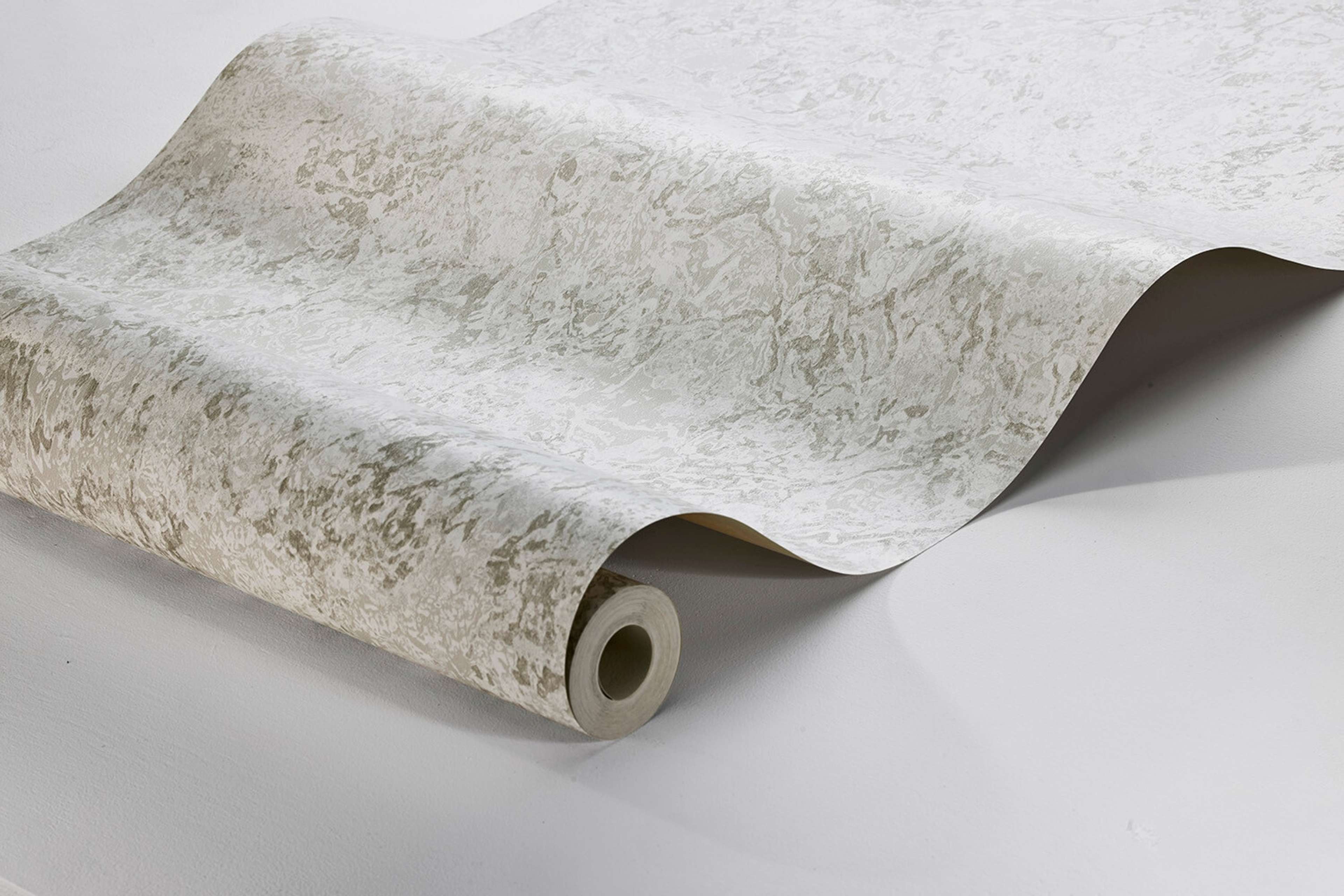 Travertine tapet med djur, botaniskt mönster i blå. Från kollektionen Treasured. Nonwoven-material med förskjuten passning. Passar i kök, hall och arbetsrum.
