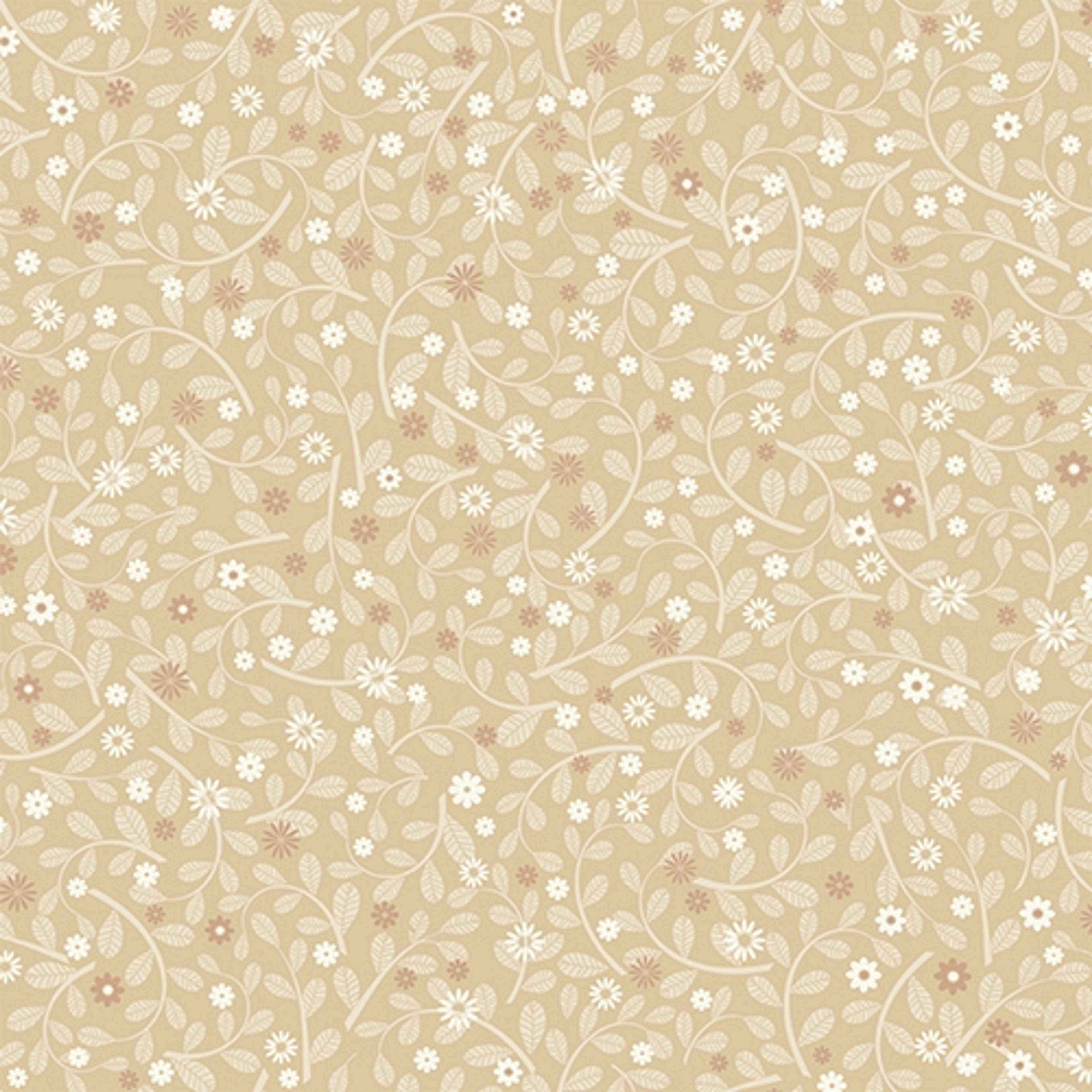 Sunnanö Hummelvik, havregul tapet med blommigt mönster i gul. Från kollektionen Sunnanö. Nonwoven-material med förskjuten passning.