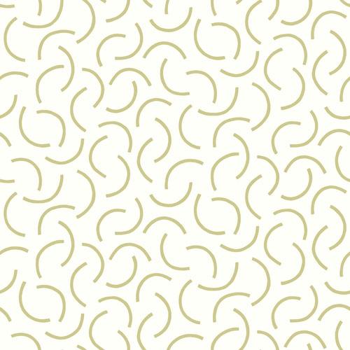 Tarn Shimmer tapet från Midbec med geometriskt, retro mönster i vit och guld. Från kollektionen Kinfolk. Nonwoven-material med förskjuten passning.