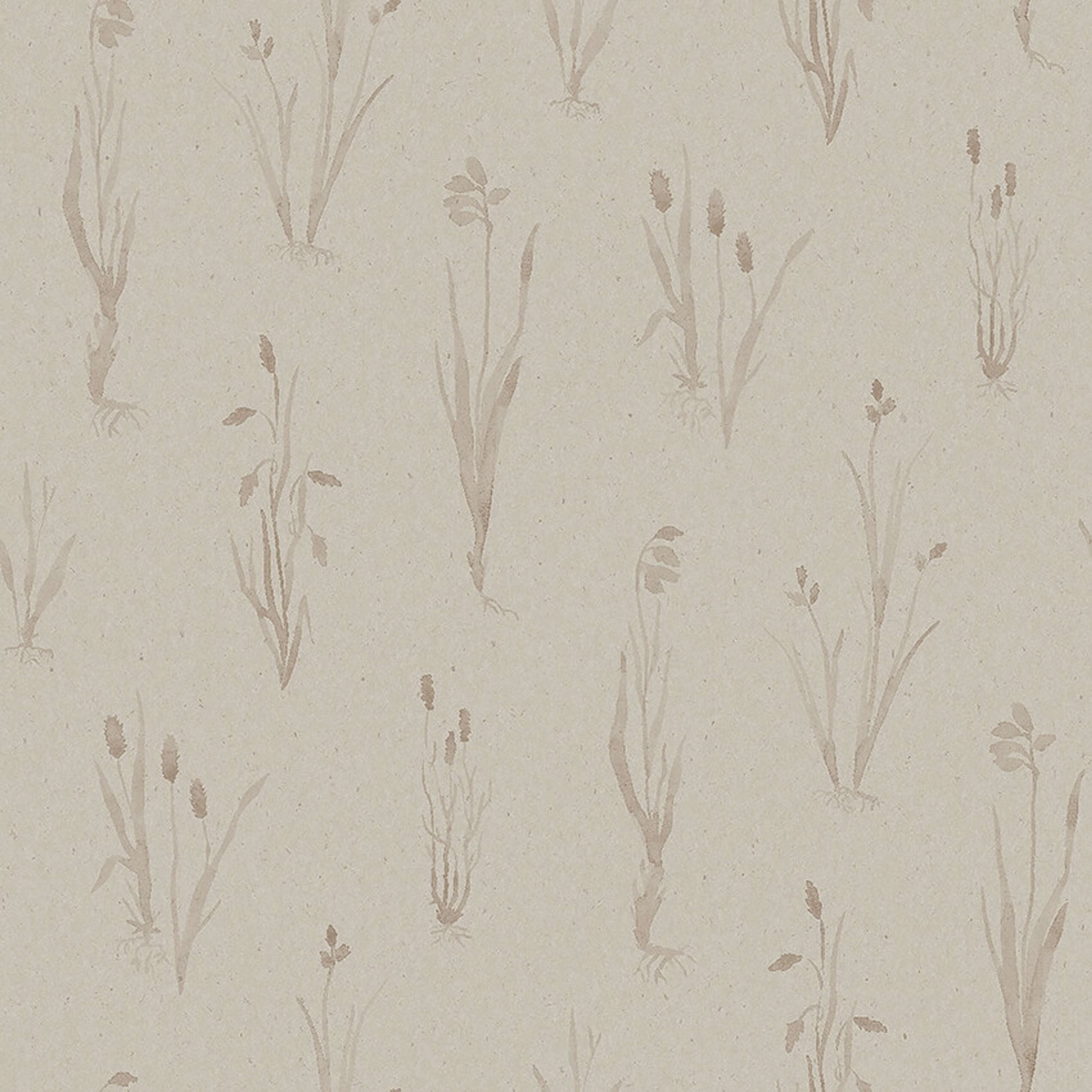 Moorland tapet med botaniskt mönster i beige. Från kollektionen Woodland. Nonwoven-material med rak passning.