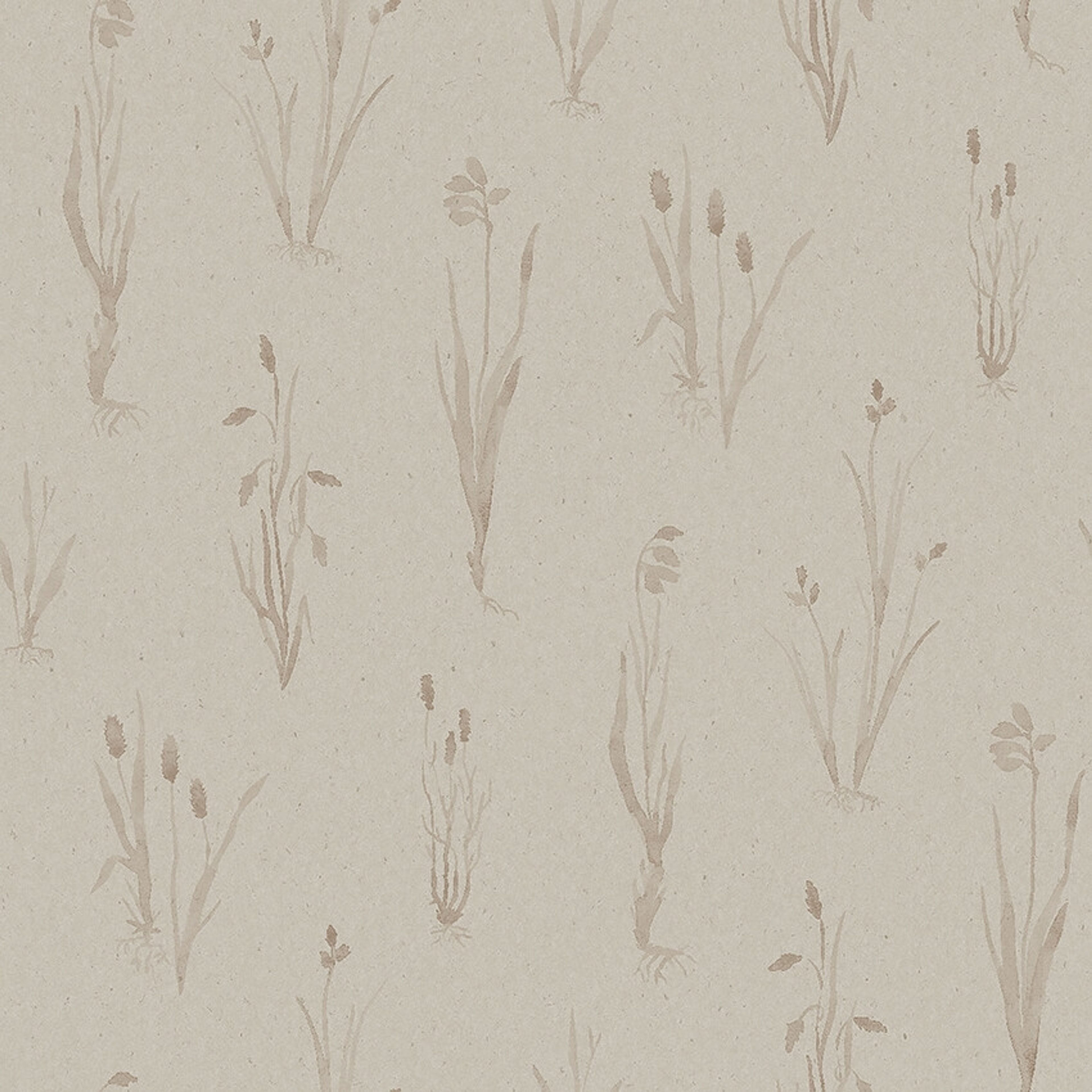 Moorland tapet med botaniskt mönster i beige. Från kollektionen Woodland. Nonwoven-material med rak passning.