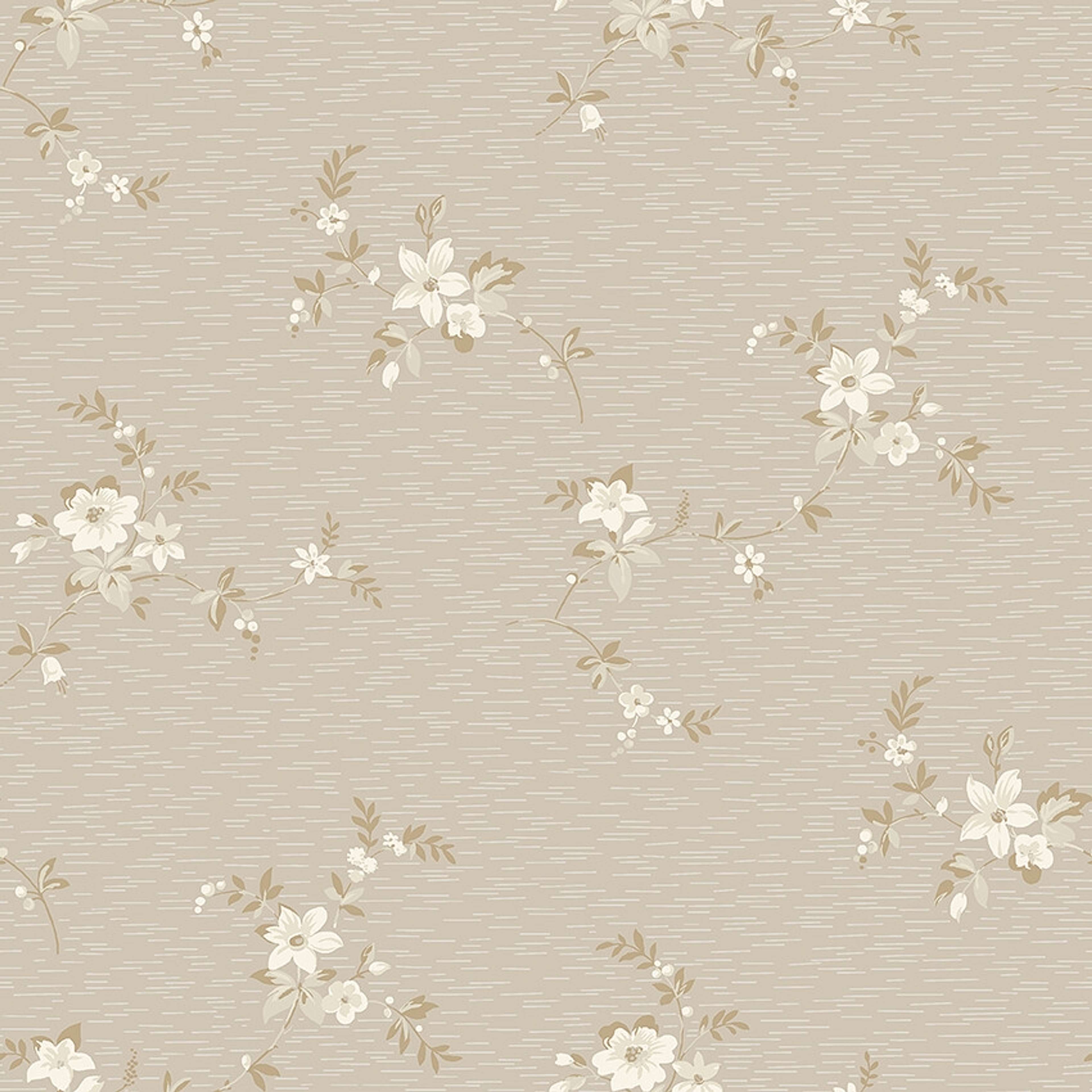 Saga tapet med blommigt mönster i brun och beige. Från kollektionen timeless traditions. Nonwoven-material med rak passning.
