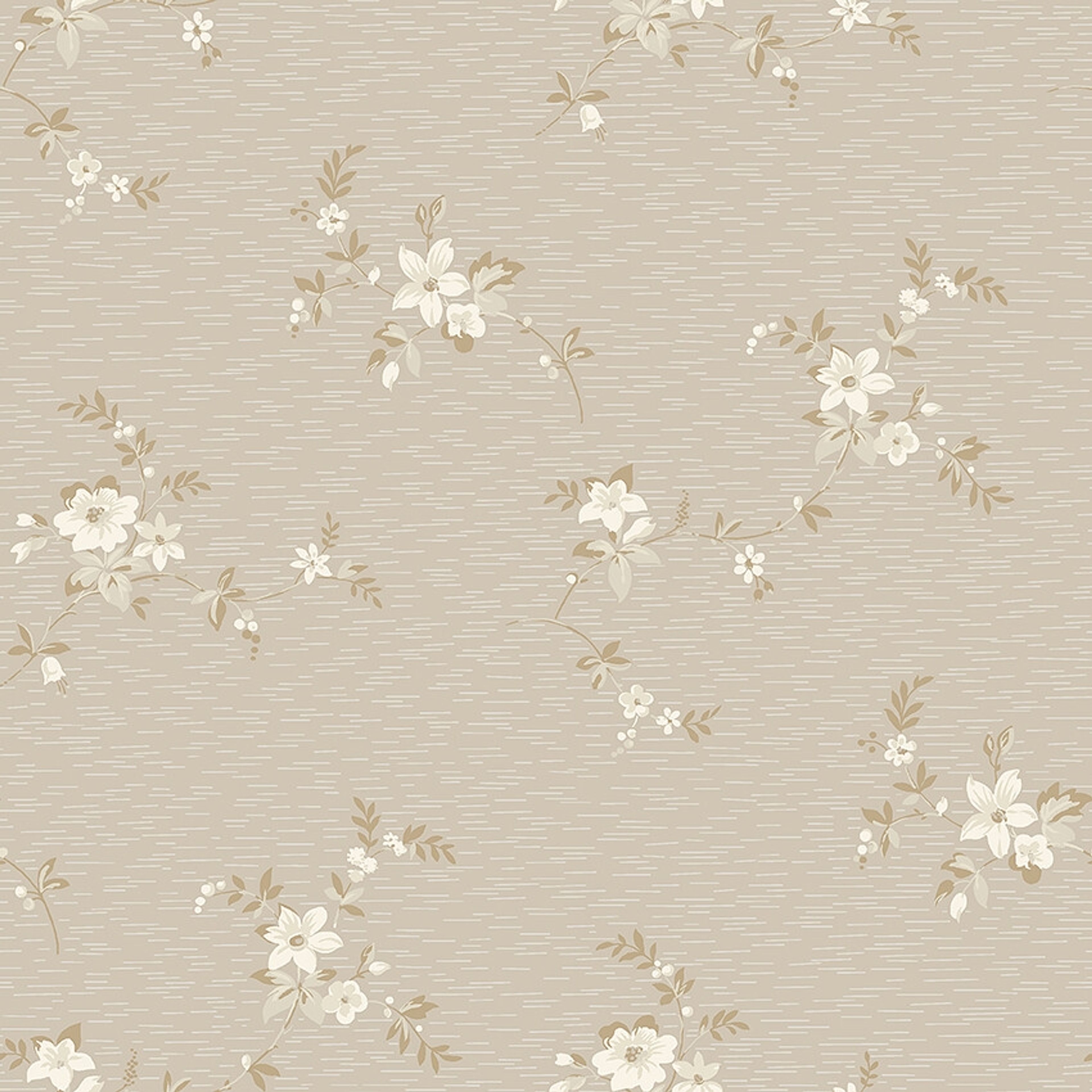 Saga tapet med blommigt mönster i brun och beige. Från kollektionen timeless traditions. Nonwoven-material med rak passning.