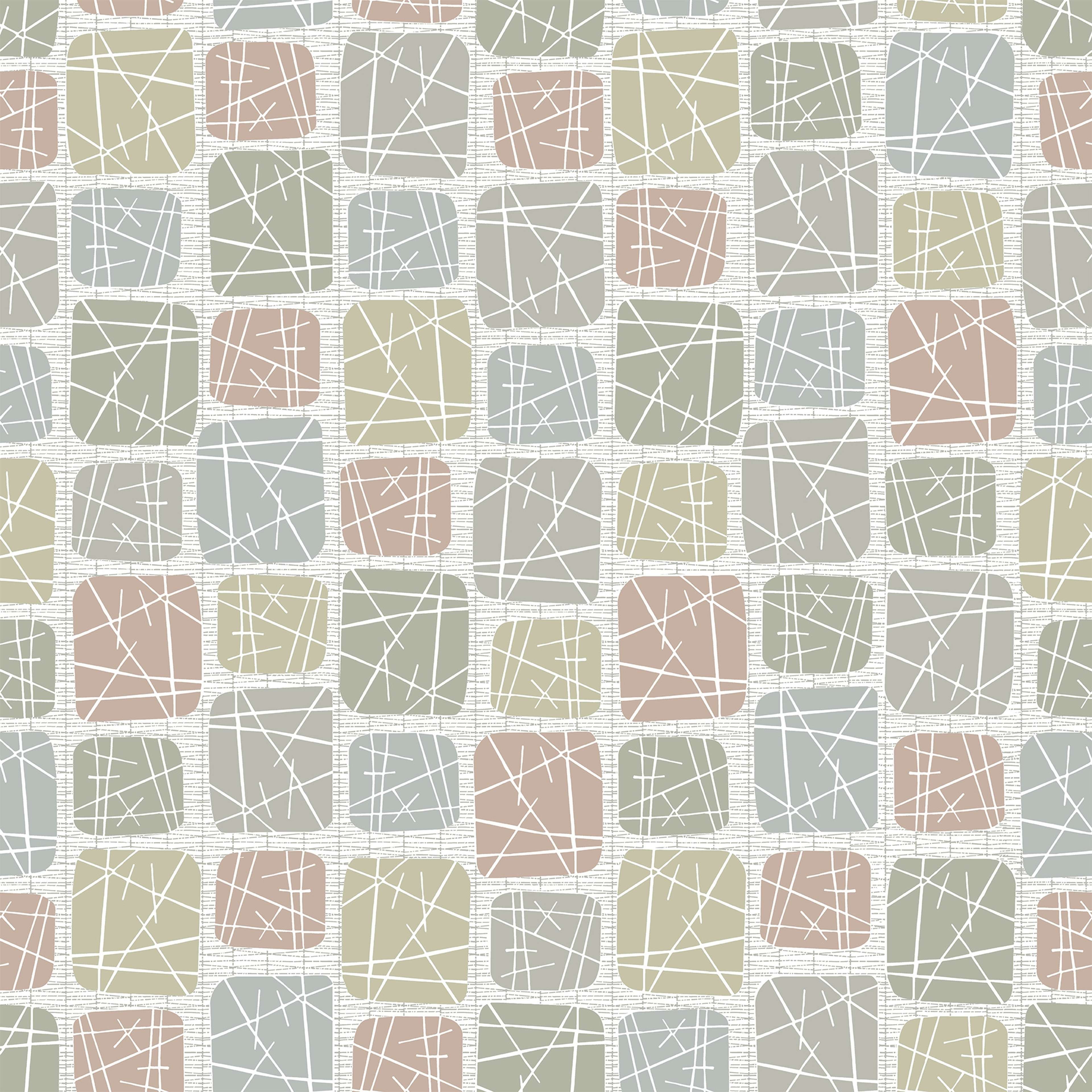 Annika multi tapet med grafiskt mönster i grön. Från kollektionen Gammalsvenska klassiker 1850–1950. Nonwoven-material med rak passning.