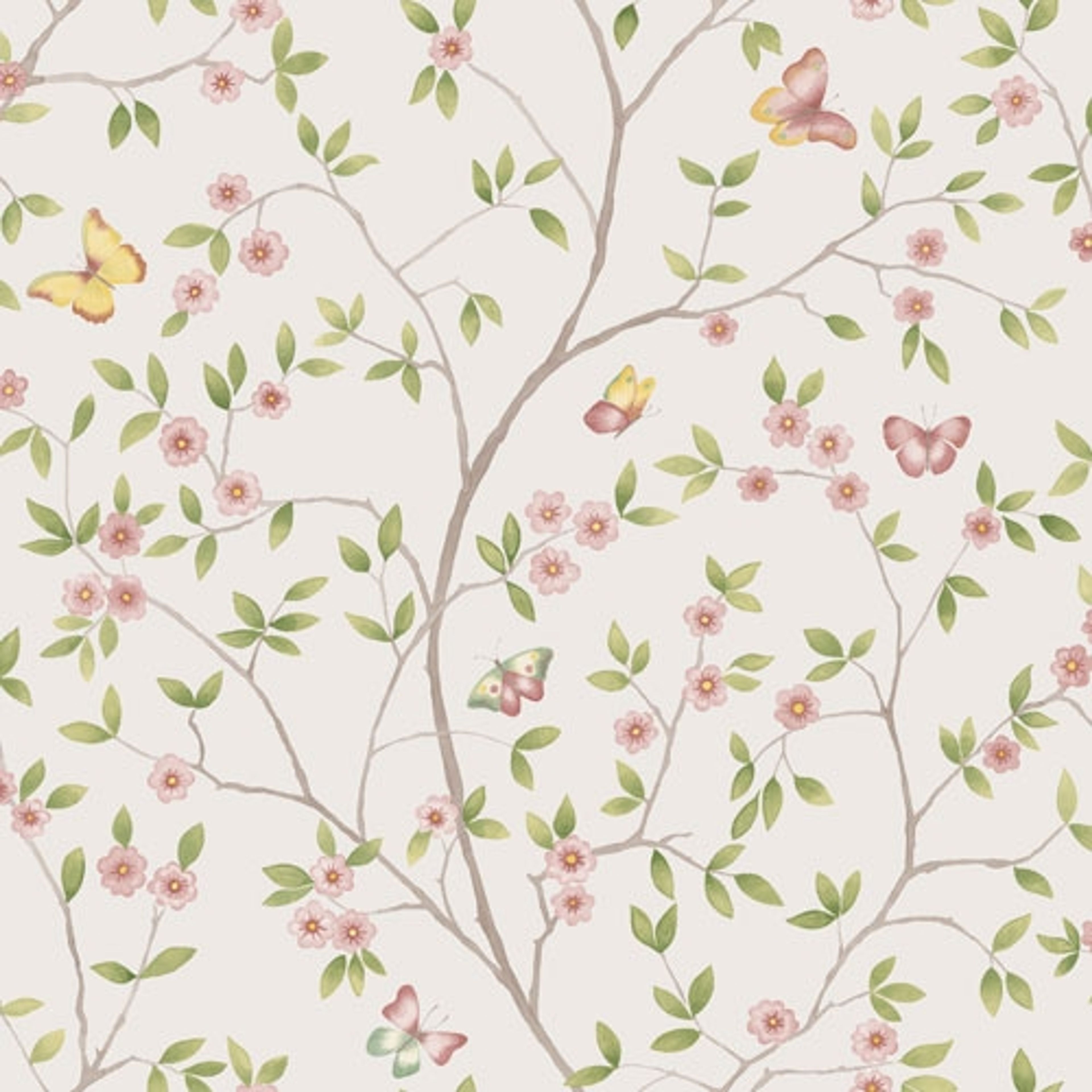 Hilma småblommig, ljus tapet från Midbec med blommigt mönster i vit. Från kollektionen Blomstermåla. Nonwoven-material med förskjuten passning.