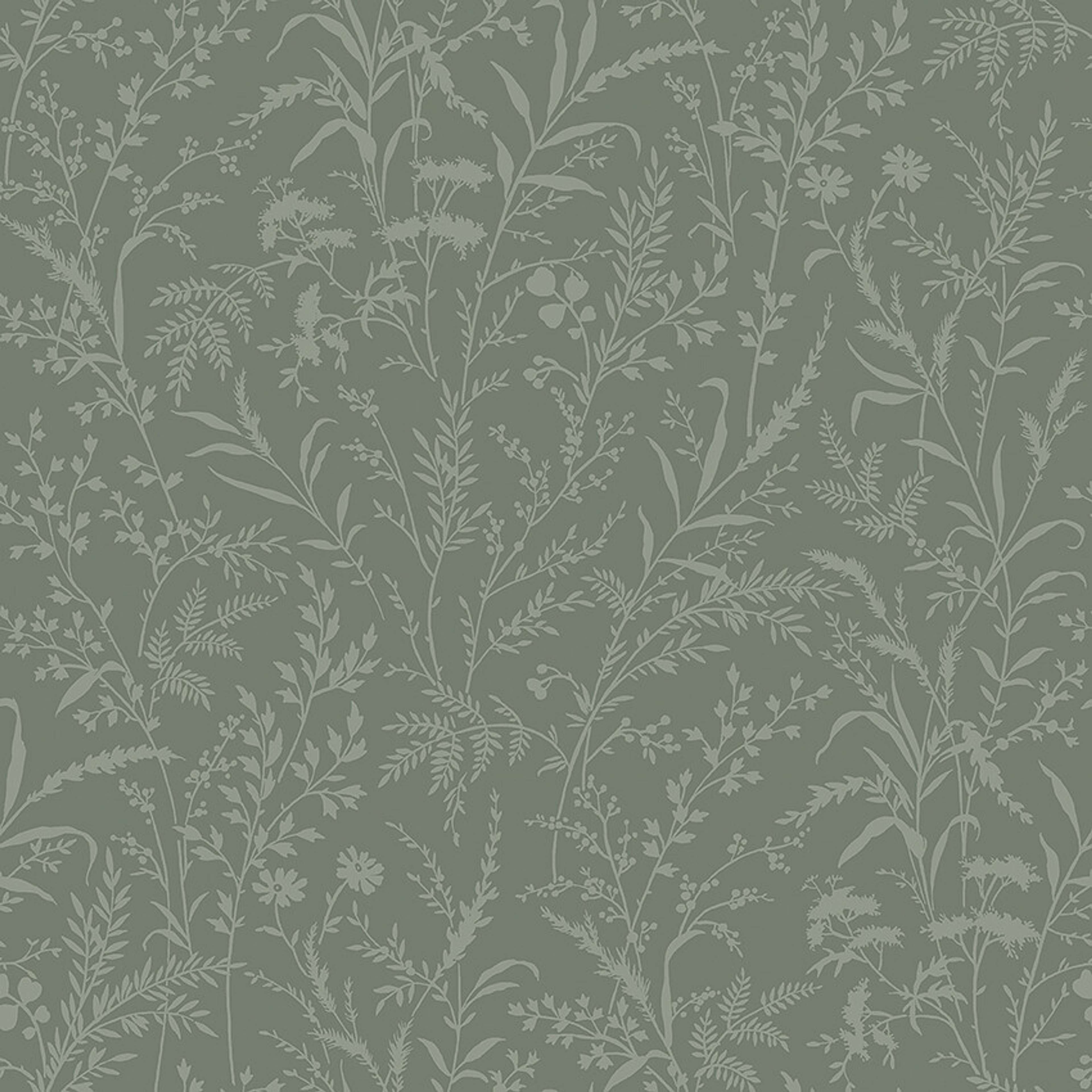 Florian 38736, tapet tapet med botaniskt mönster i grön. Från kollektionen Borosan Hem. Nonwoven-material med rak passning.