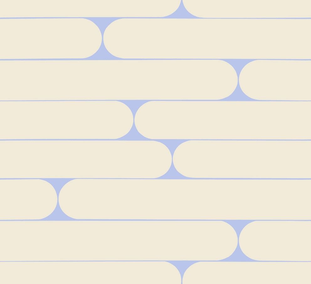 Putki tapet med grafiskt mönster i beige. Från kollektionen Marimekko 6. Nonwoven-material med rak passning.