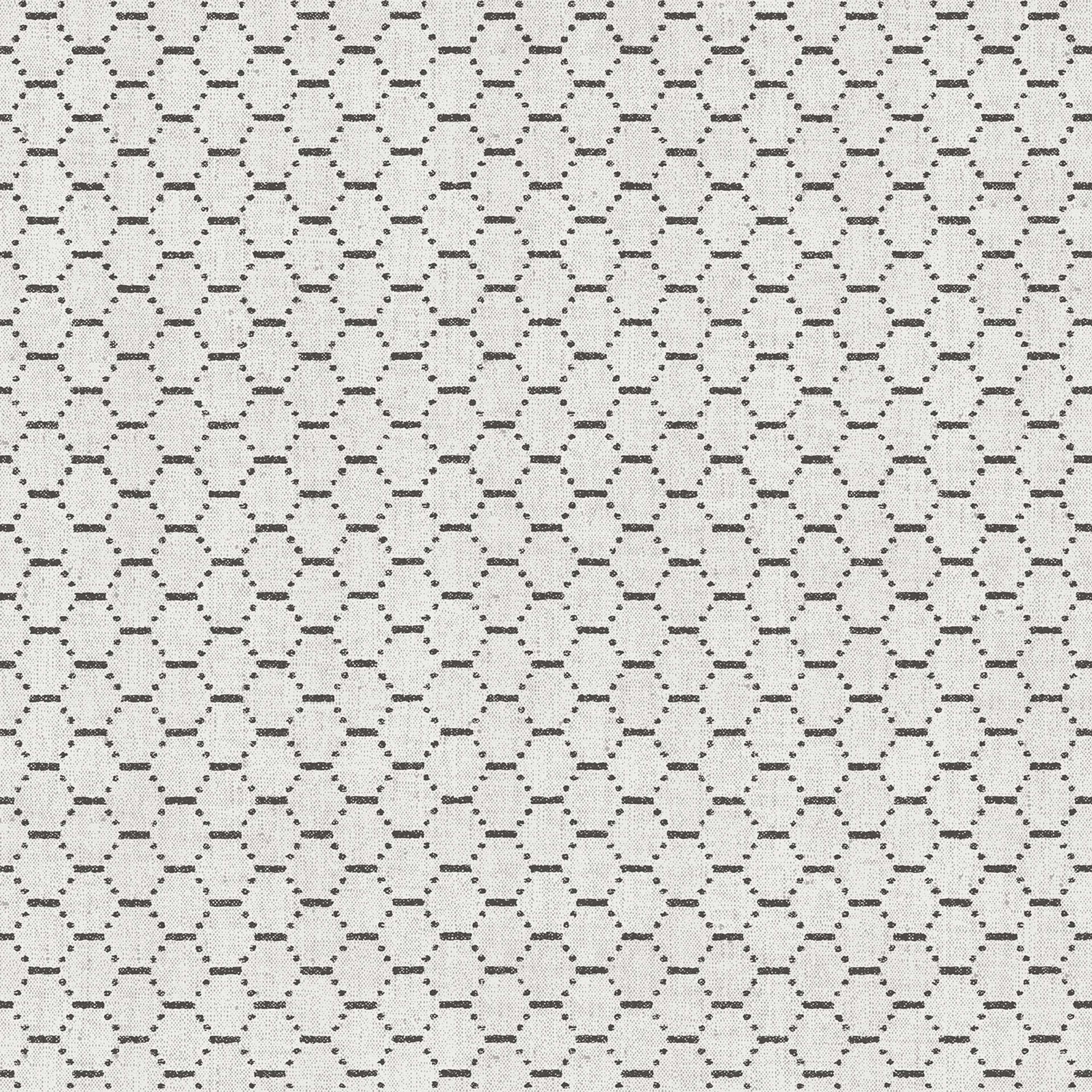 Boho Beehive tapet i svart och vit tapet med grafiskt mönster i svart. Från kollektionen bazaar. Nonwoven-material med rak passning. Passar i vardagsrum och matsal.