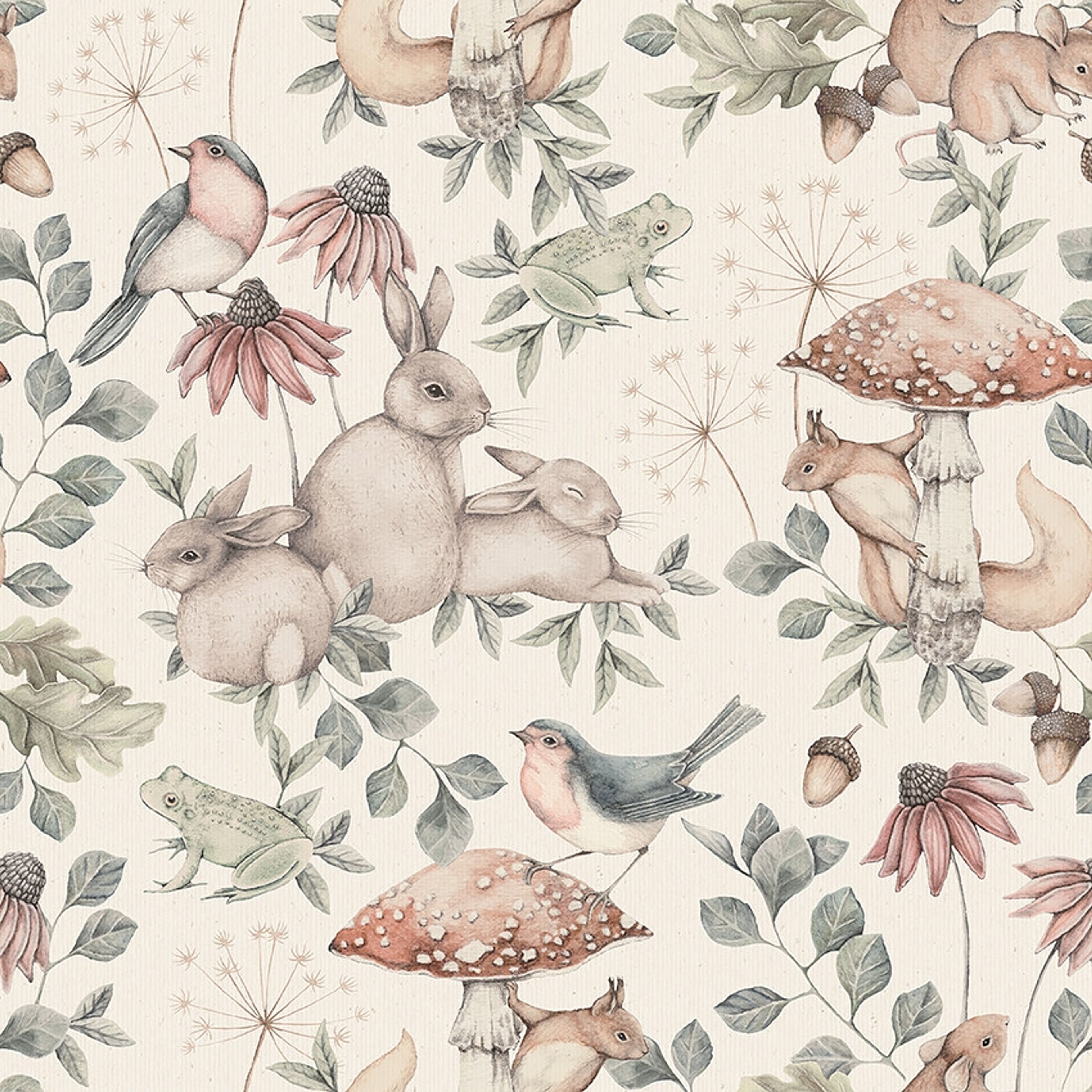 Minou beige, tapet tapet med djur, barnrum mönster i beige. Från kollektionen Newbie II Wallpaper. Nonwoven-material med rak passning. Passar i barnrum.