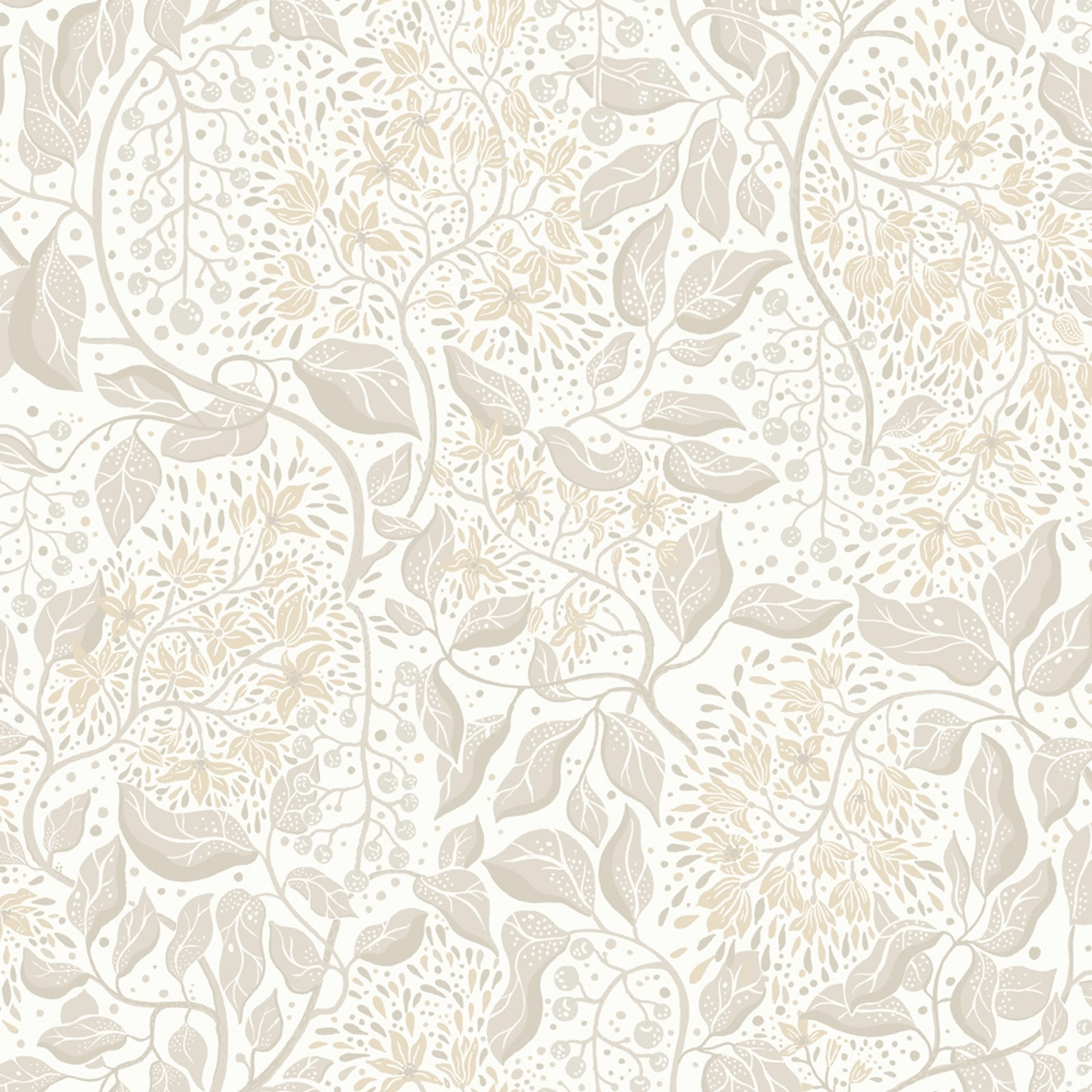 Turi tapet med blommigt mönster i vit. Från kollektionen Fägring. Nonwoven-material med förskjuten passning.