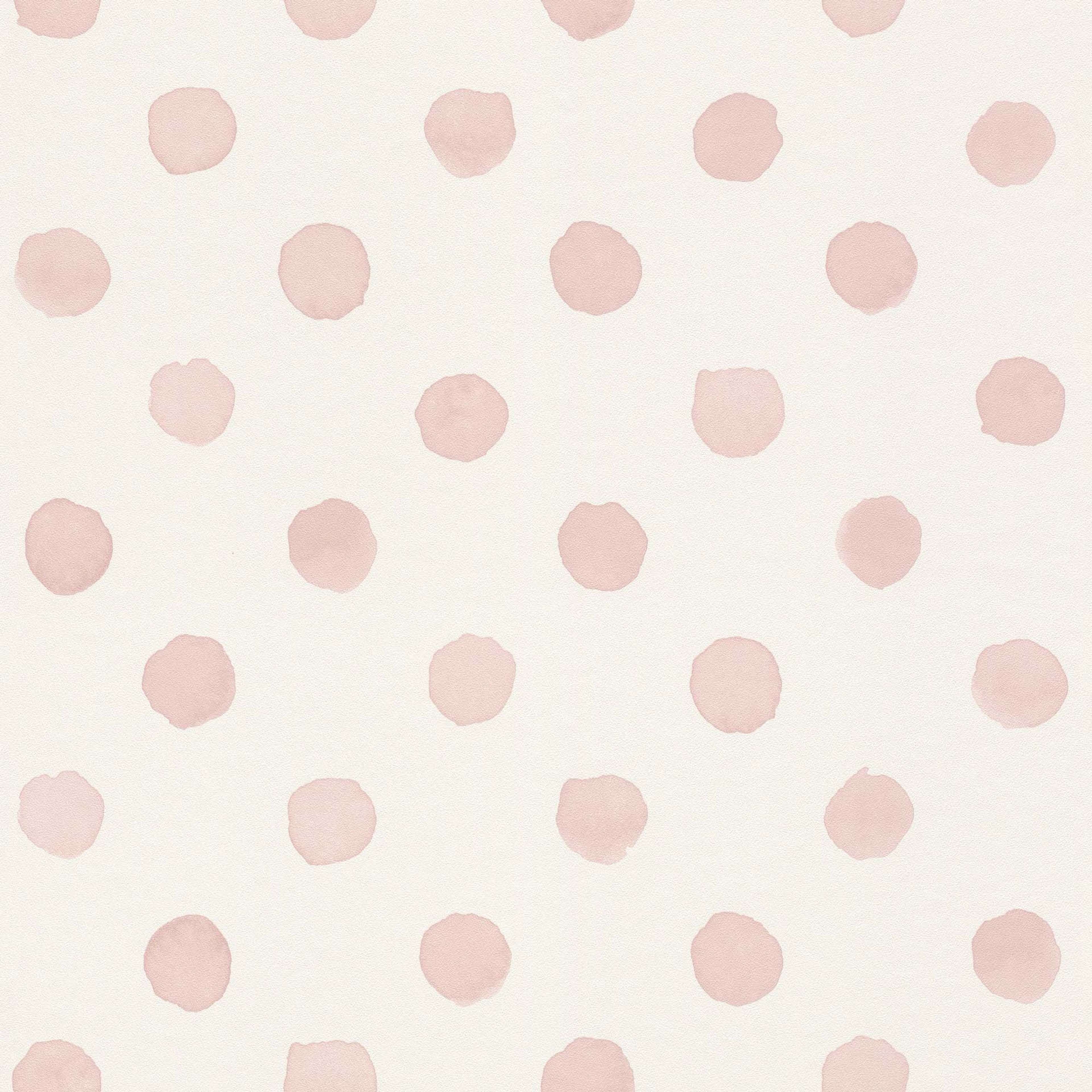 Kids World tapet med prickigt mönster i vit. Från kollektionen Kids World. Nonwoven-material. Passar i vardagsrum, hall och barnrum.