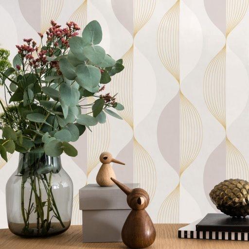 Ellips, Beige tapet från duro med geometriskt mönster i beige. Från kollektionen Natur. Nonwoven-material med rak passning.