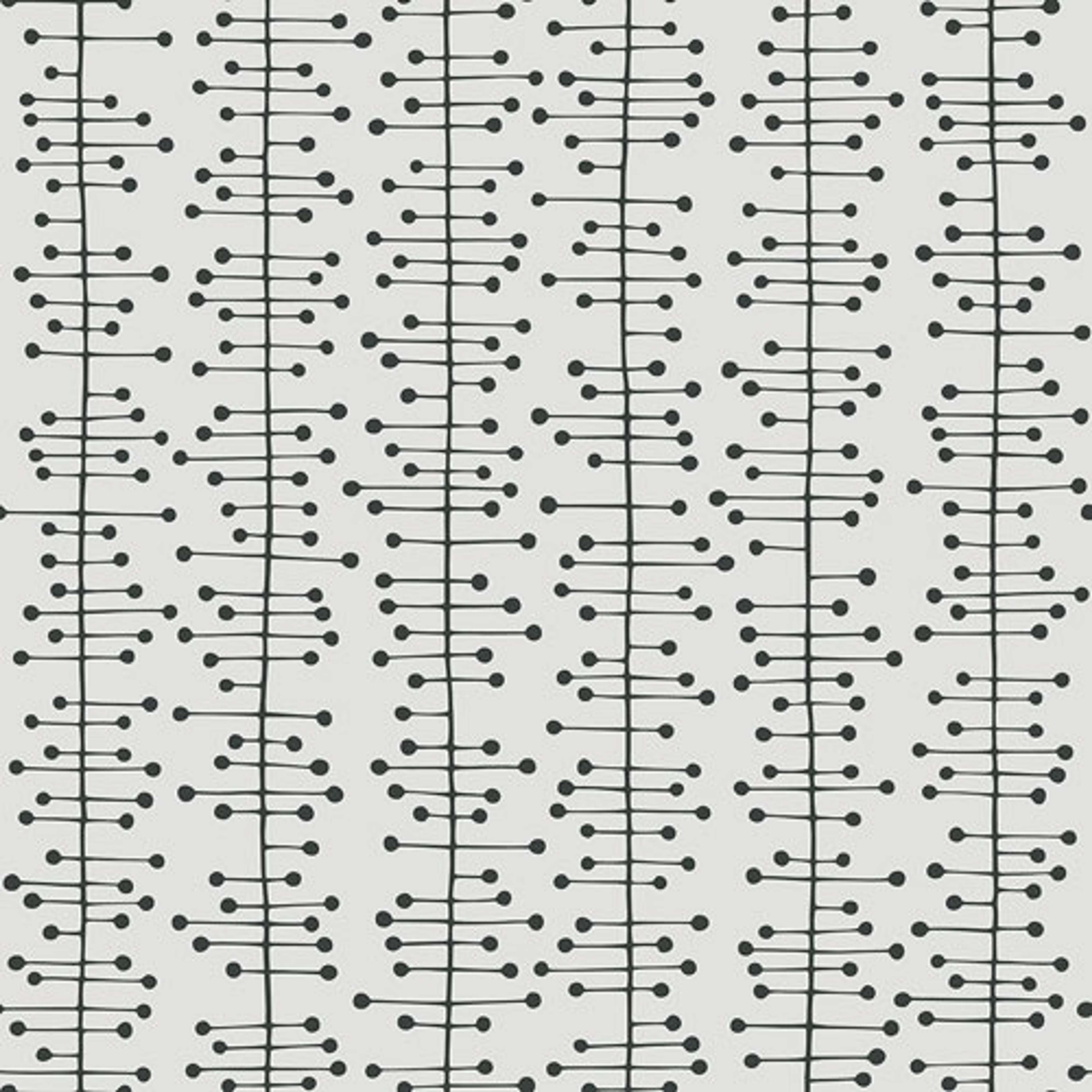 Muscat Small Matchbox tapet från Midbec med retro mönster i grå. Från kollektionen Kinfolk. Nonwoven-material med rak passning.