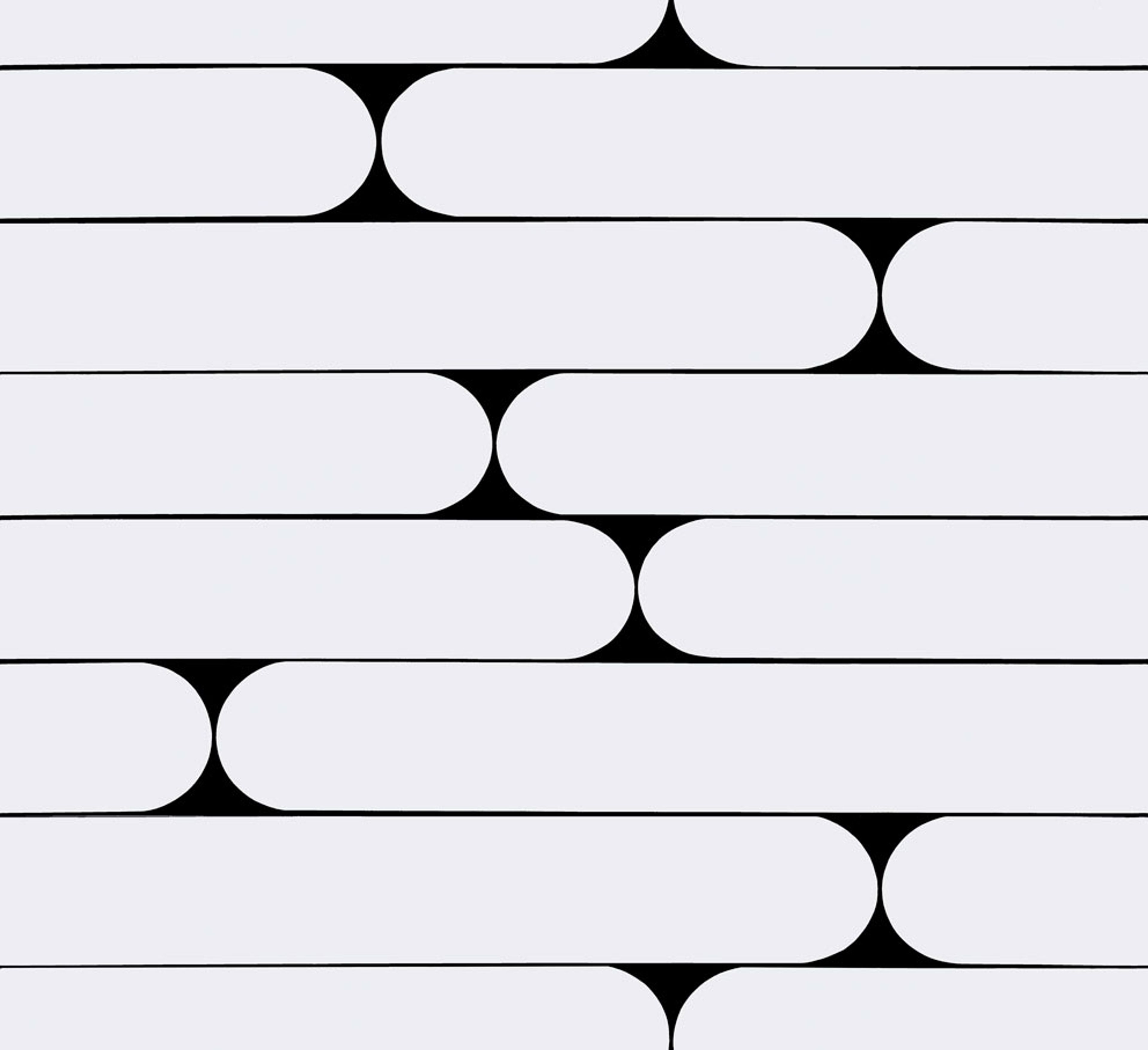 Putki tapet med grafiskt mönster i svart. Från kollektionen Marimekko 6. Nonwoven-material med rak passning.
