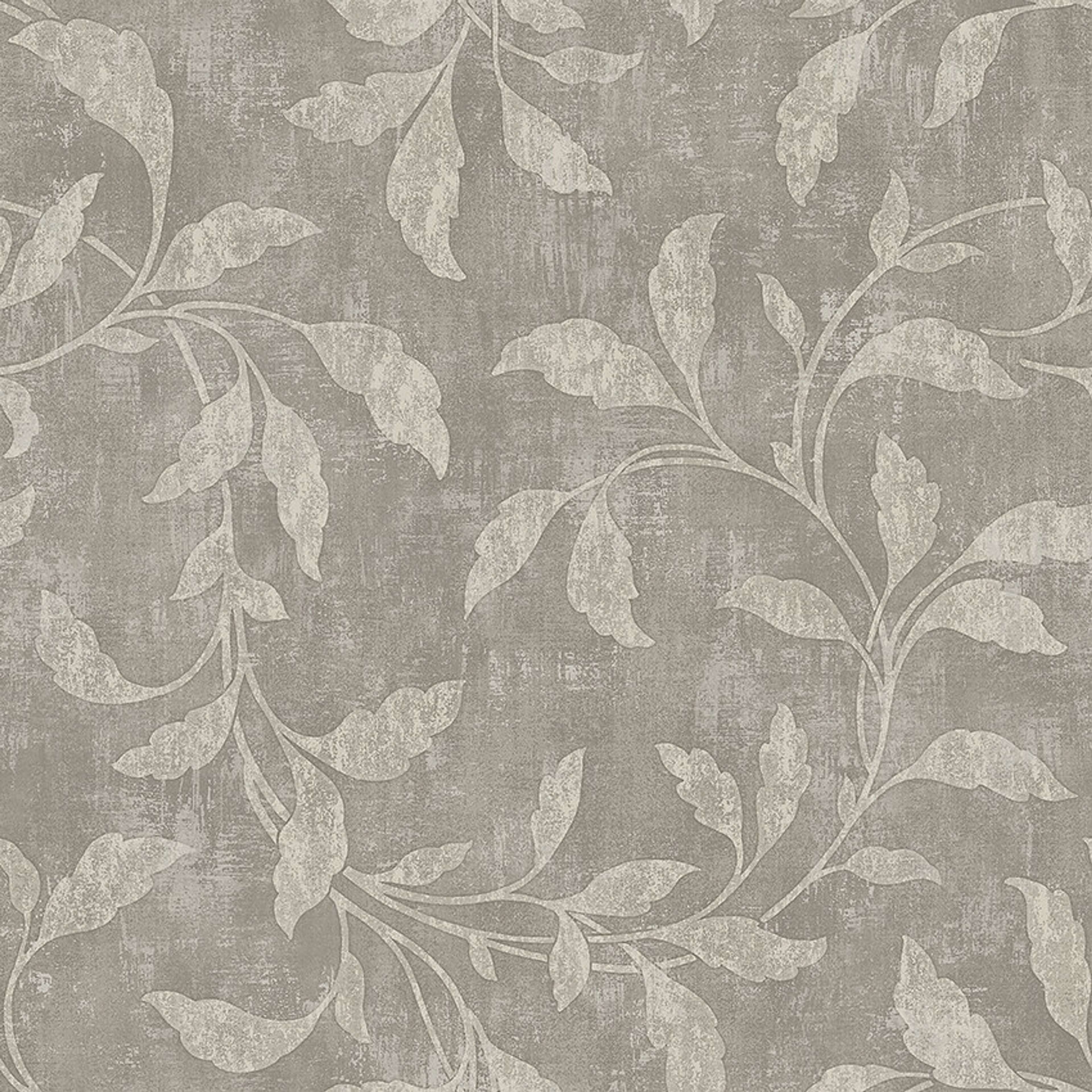 Rosewood Night tapet tapet med botaniskt mönster i grå. Från kollektionen Dreamy Escape. Nonwoven-material med rak passning. Passar i vardagsrum och matsal.