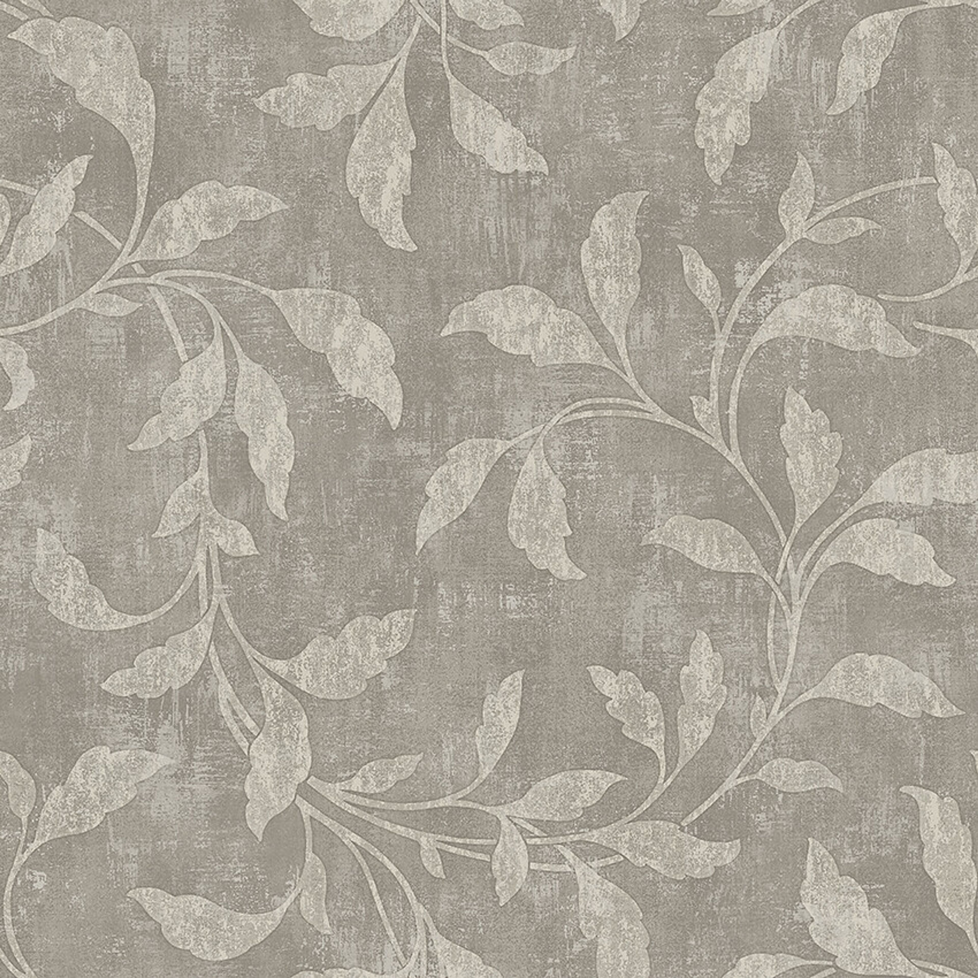 Rosewood Night tapet tapet med botaniskt mönster i grå. Från kollektionen Dreamy Escape. Nonwoven-material med rak passning. Passar i vardagsrum och matsal.