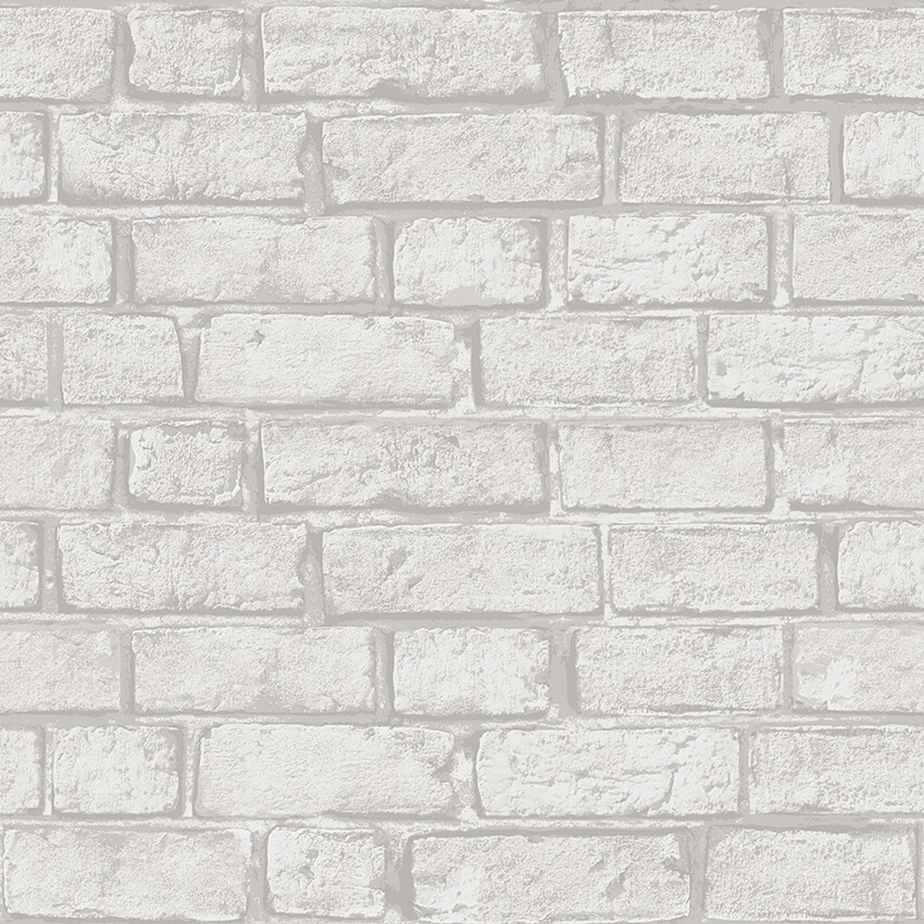 Birk 38767, tapet tapet med tegelsten mönster i grå. Från kollektionen Borosan Hem. Nonwoven-material med rak passning.