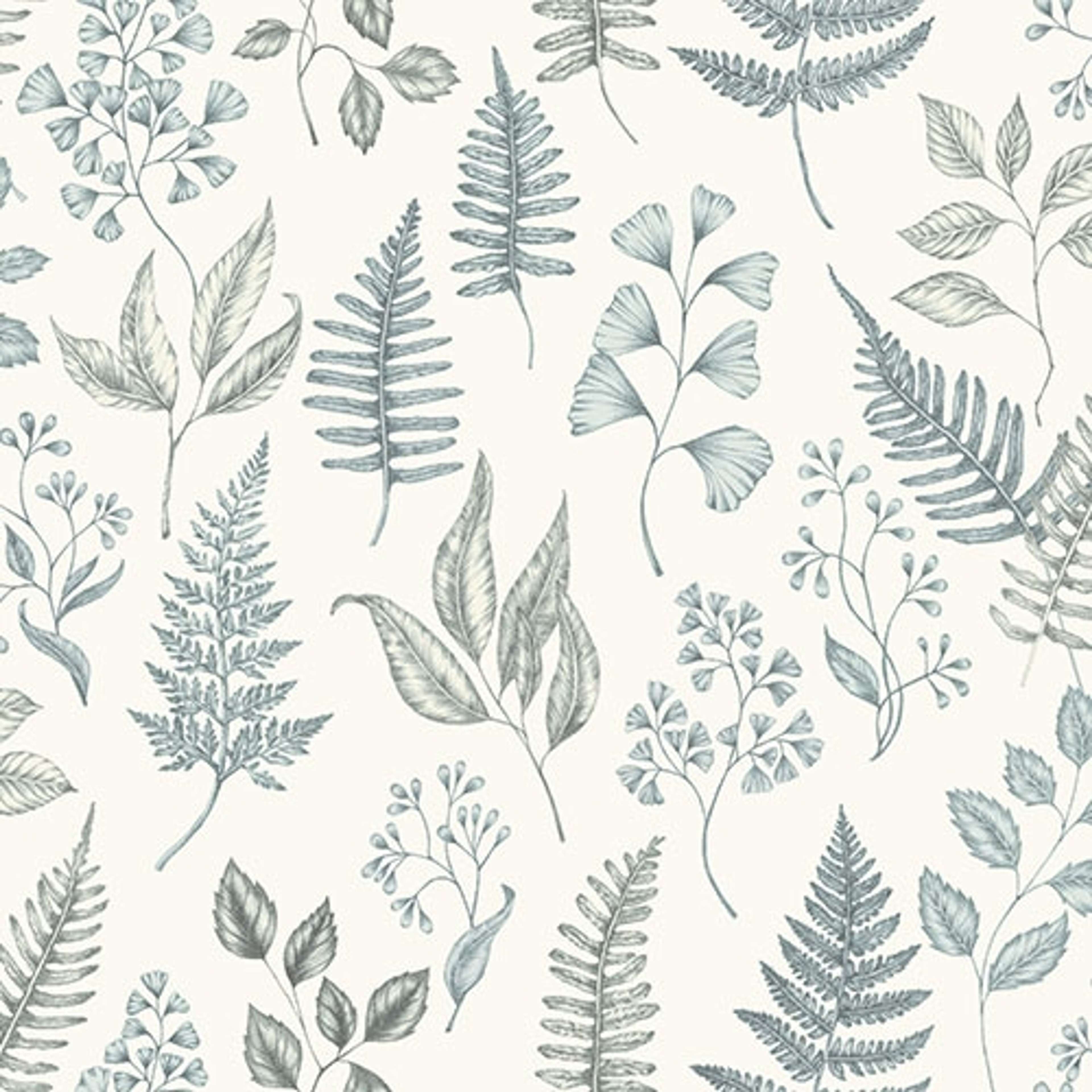 Betula tapet med botaniskt mönster i grön och beige. Från kollektionen skogsgläntan. Nonwoven-material med förskjuten passning. Country-stil. Passar i vardagsrum, sovrum och matsal.