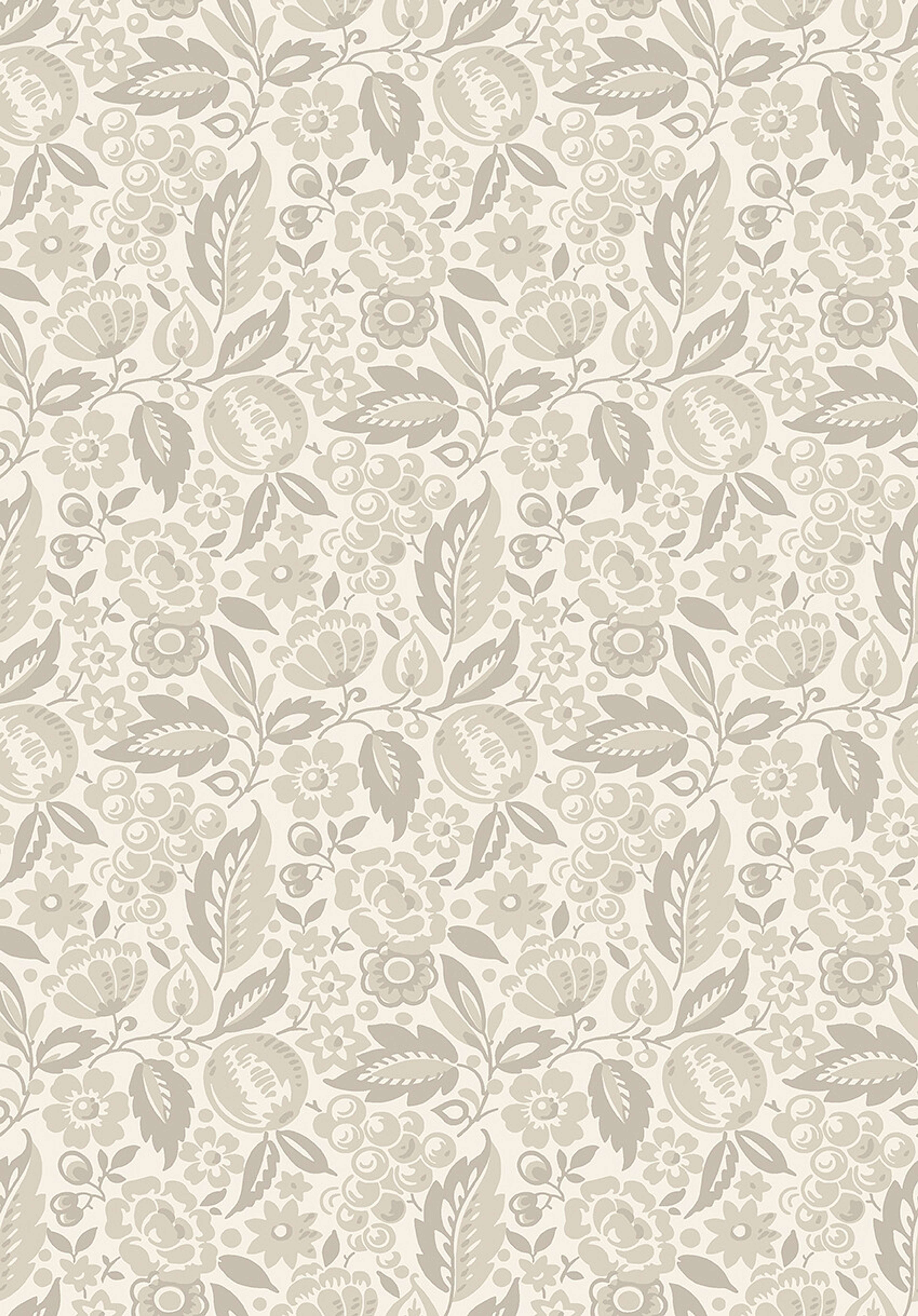 Elise tapet med botaniskt, blommigt mönster i beige. Från kollektionen New Heritage. Nonwoven-material med rak passning. Passar i matsal, kök och hall.