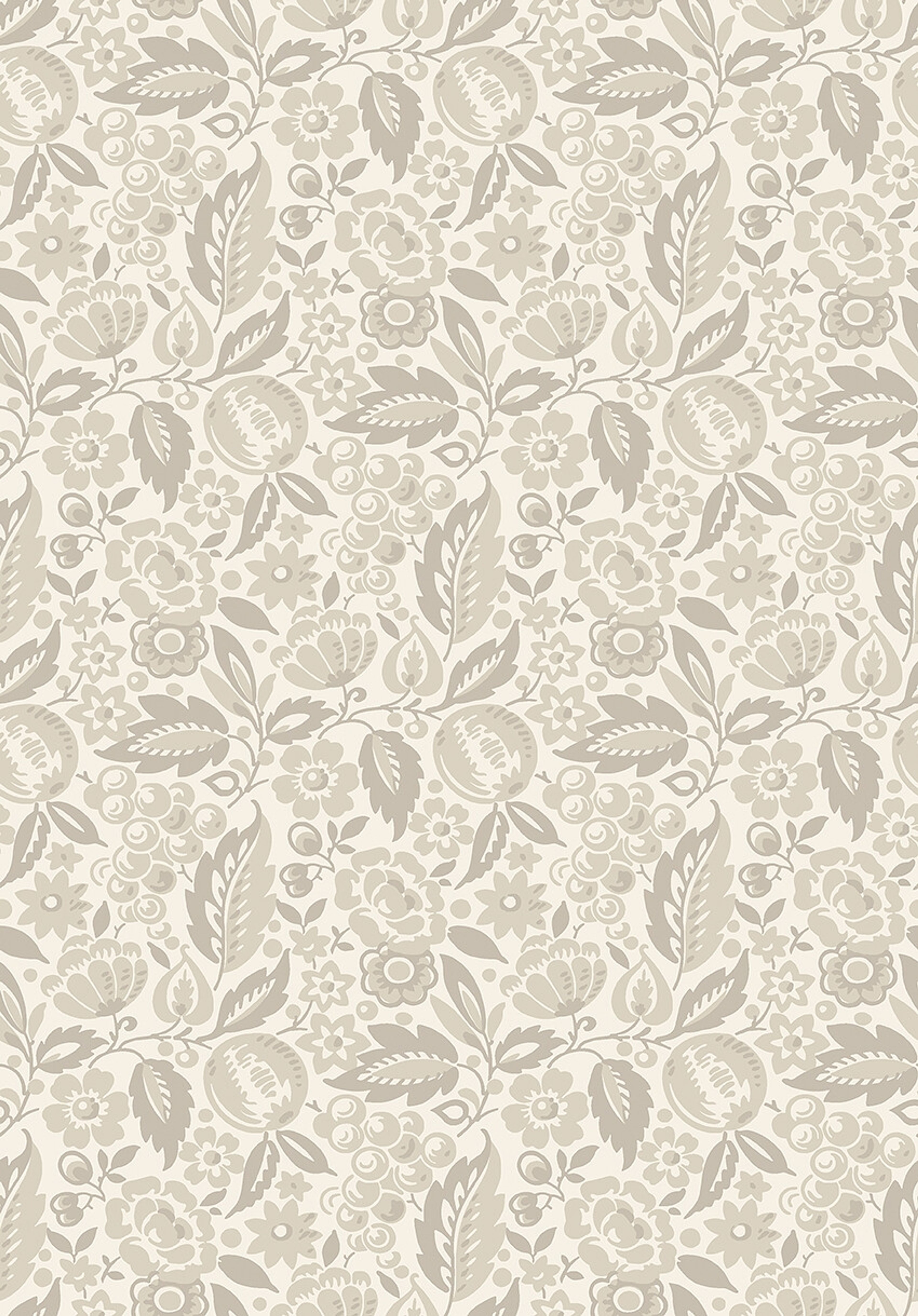 Elise tapet med botaniskt, blommigt mönster i beige. Från kollektionen New Heritage. Nonwoven-material med rak passning. Passar i matsal, kök och hall.