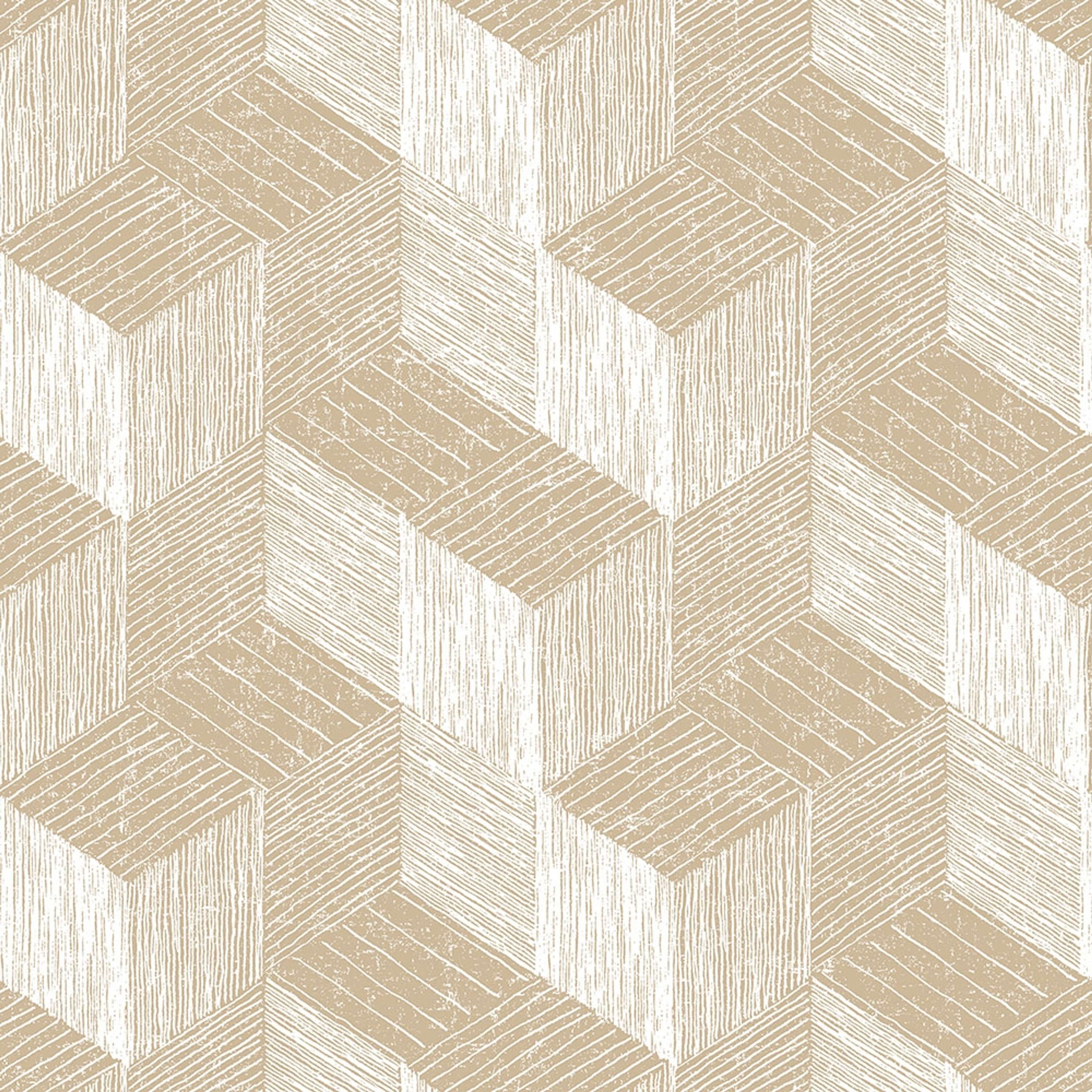 Freno tapet i beige tapet med grafiskt mönster i beige. Från kollektionen jungle fever. Nonwoven-material med rak passning. Passar i vardagsrum och matsal.