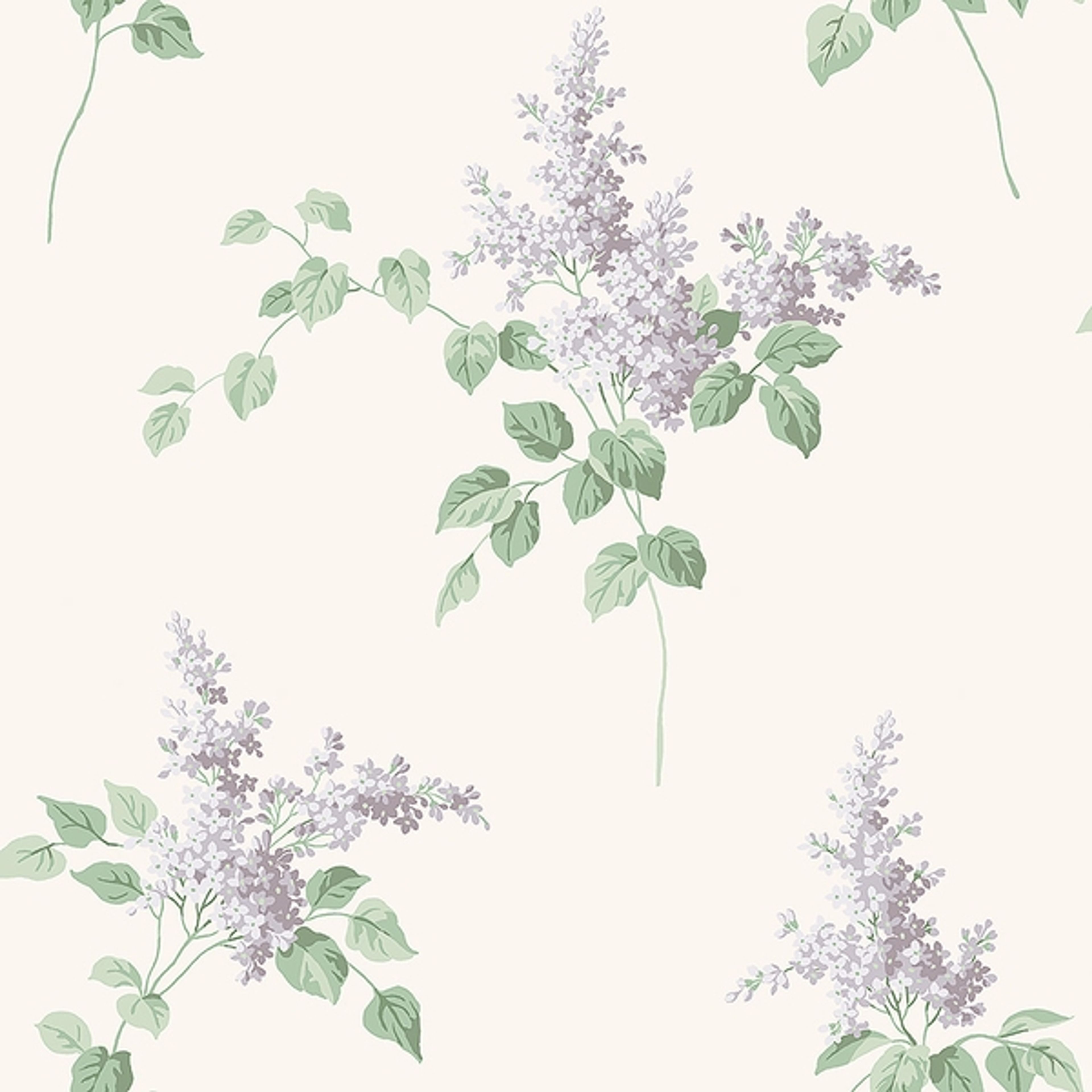 Lilacs tapet från Boråstapeter med blommigt mönster i beige. Från kollektionen Falsterbo III. Nonwoven-material med förskjuten passning. Country-stil.